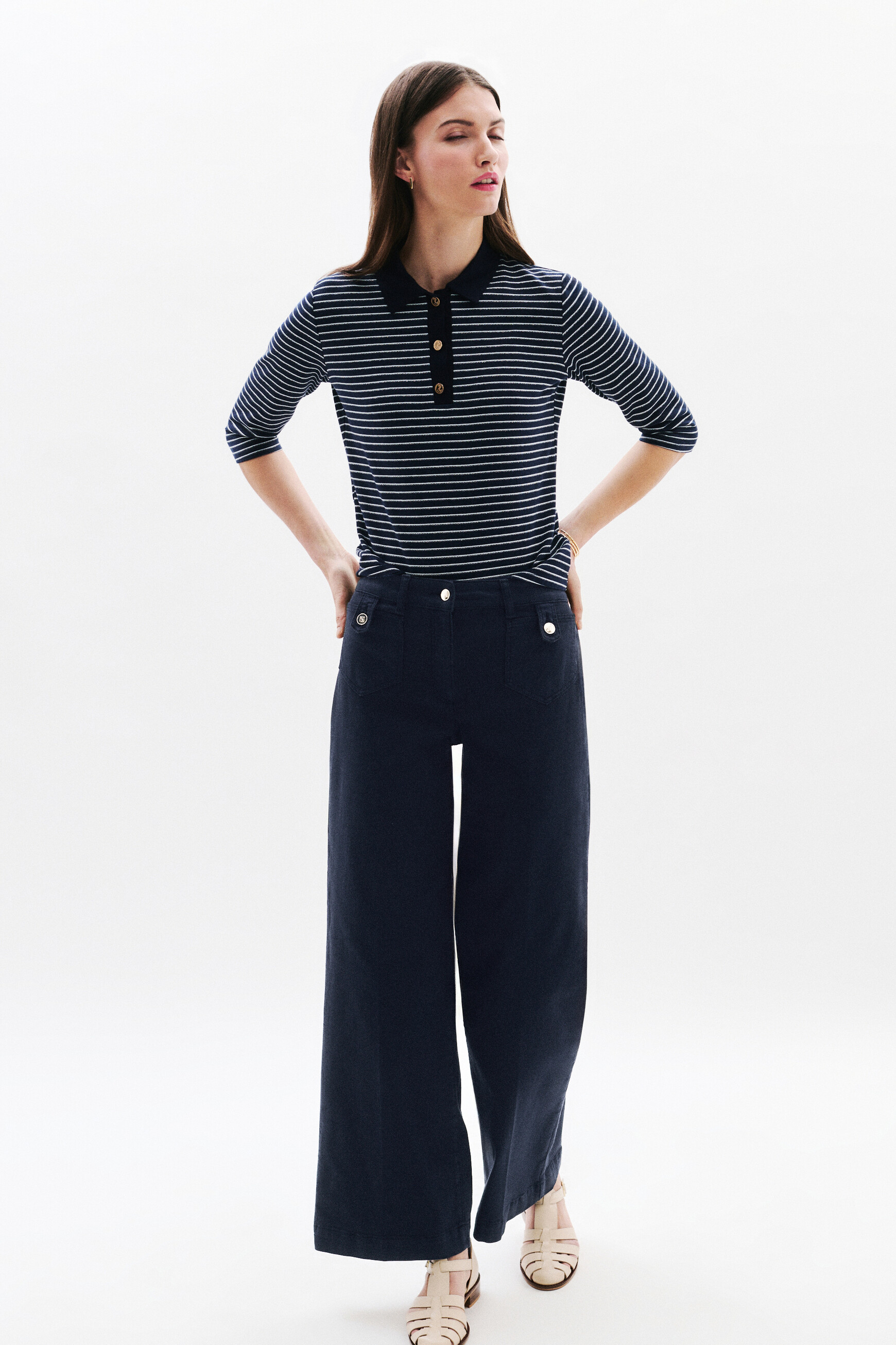 pantalon pietro bleu marine femme Pantalon Pietro bleu marine femme