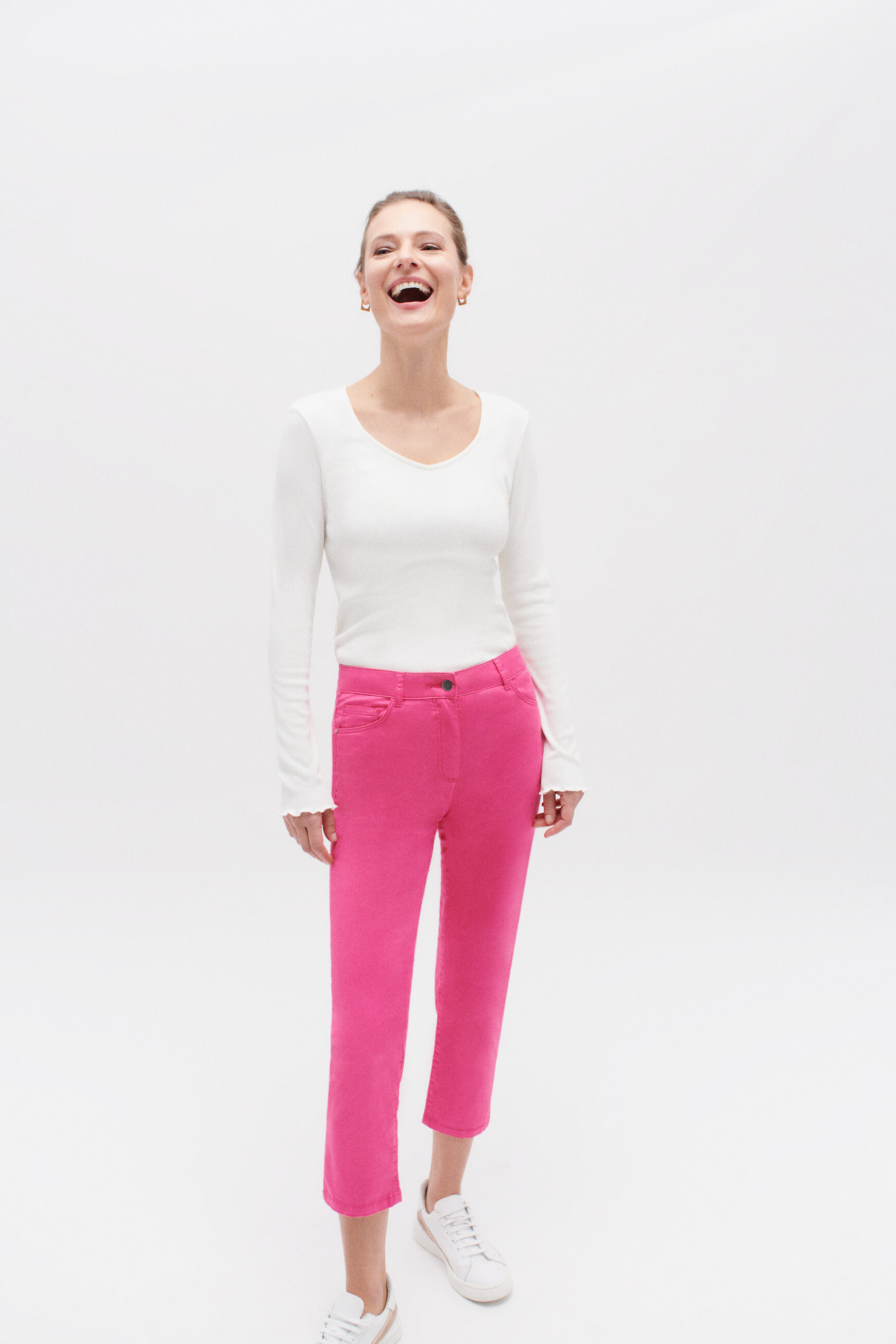 pantacourt mason rose fushia femme pantacourt mason rose fushia femme