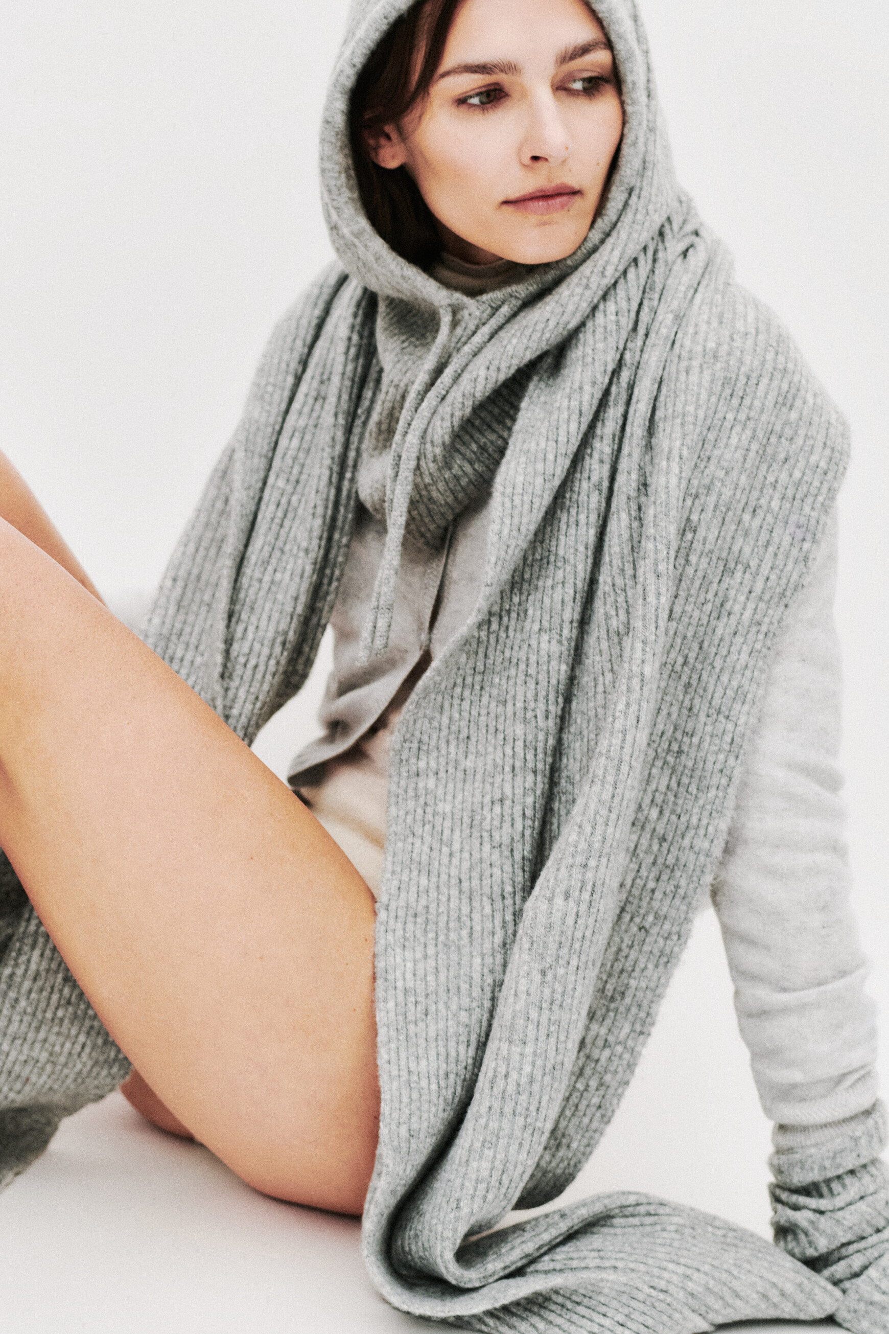 Cagoule Baclava grey woman