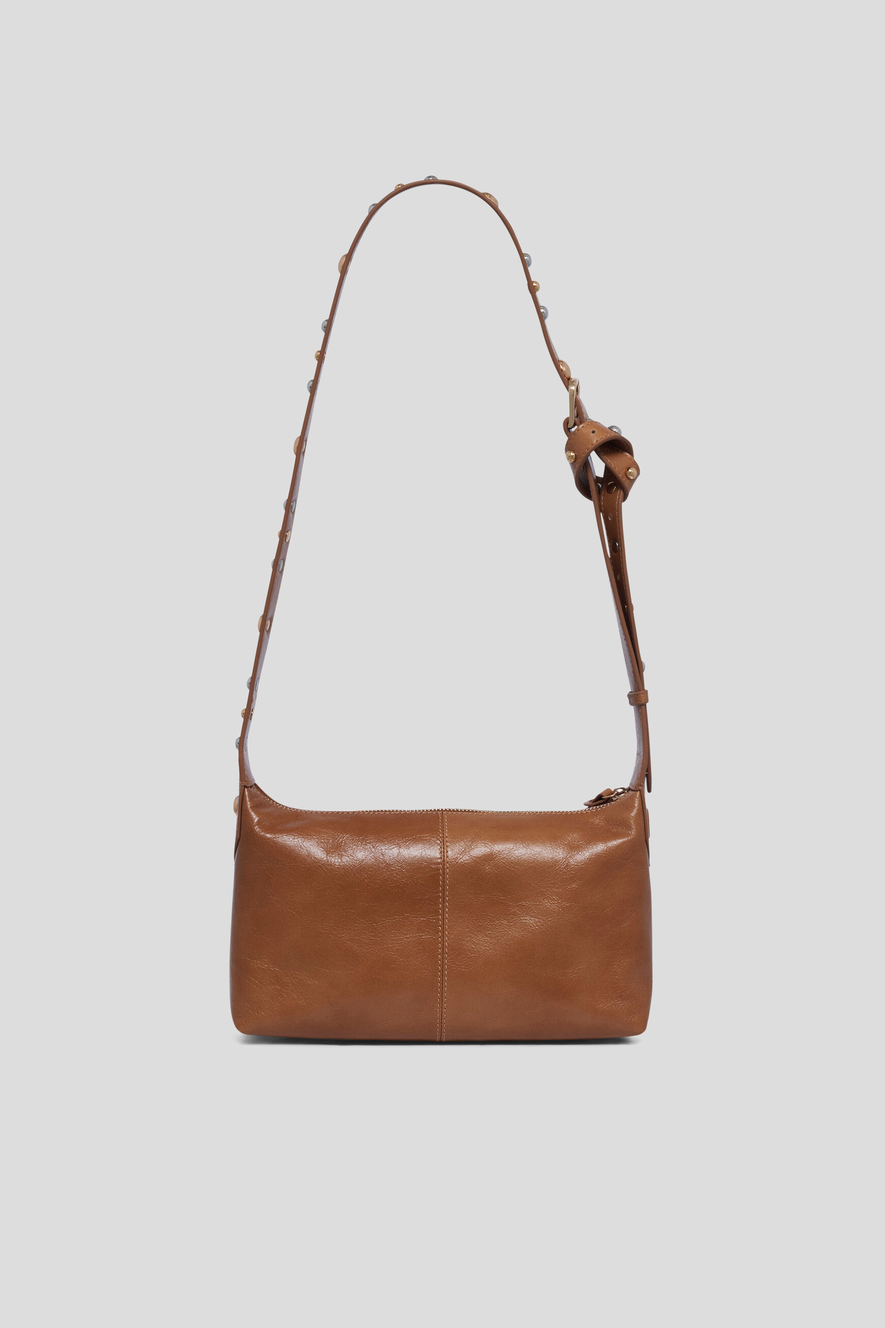 Soa Stud bag in natural leather camel woman