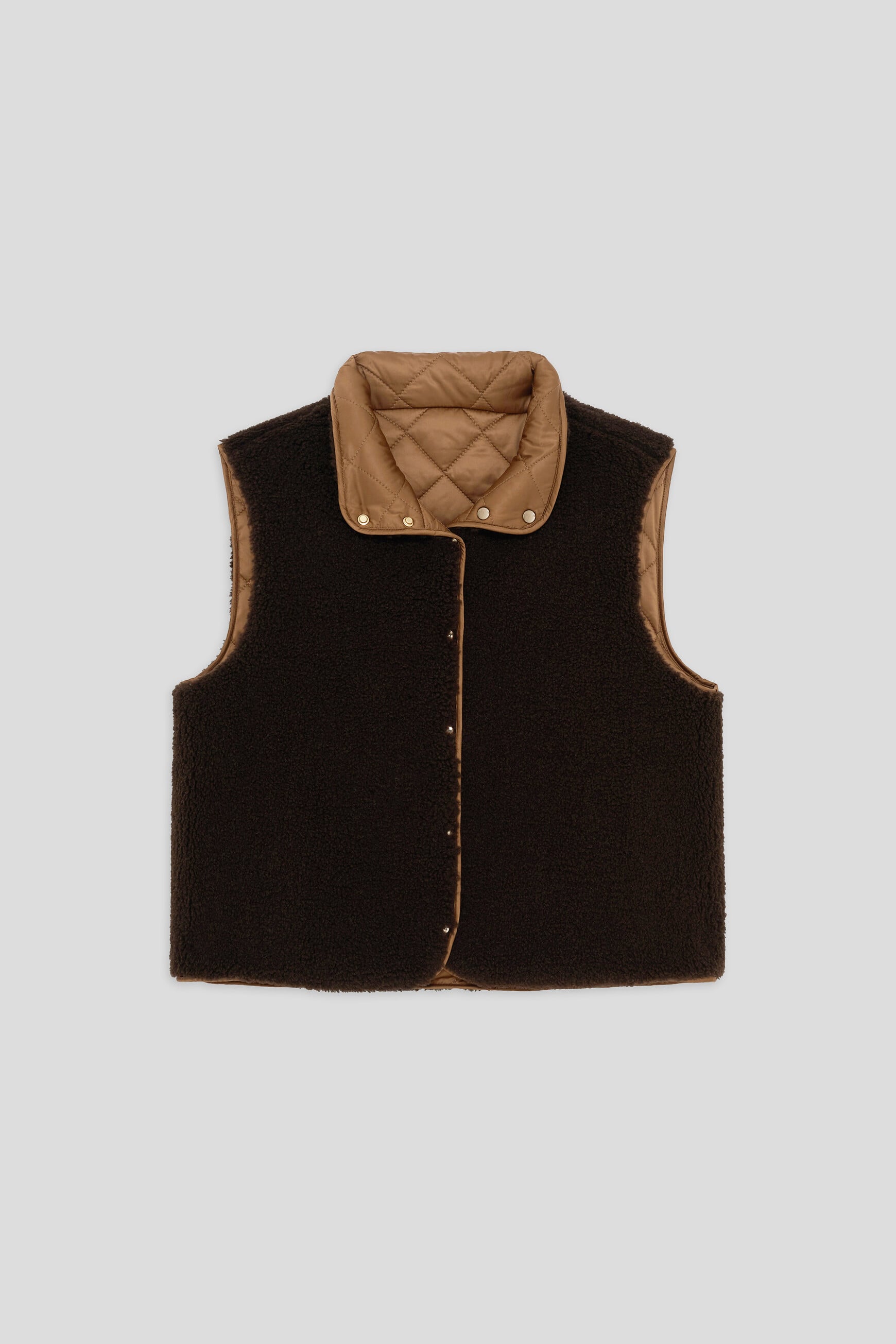 Gamber puffer jacket dark brown woman