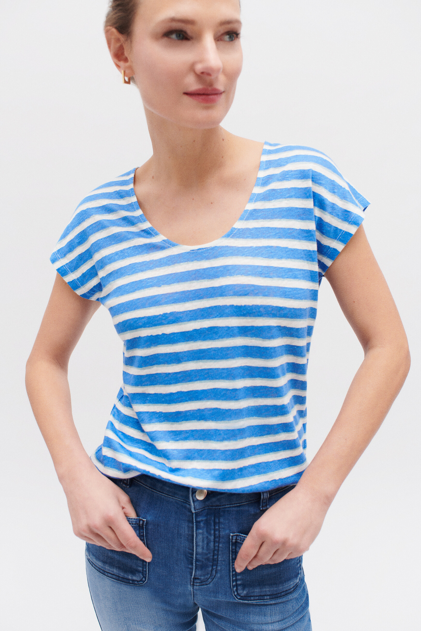 camiseta murina azul eléctrico mujer Caroll