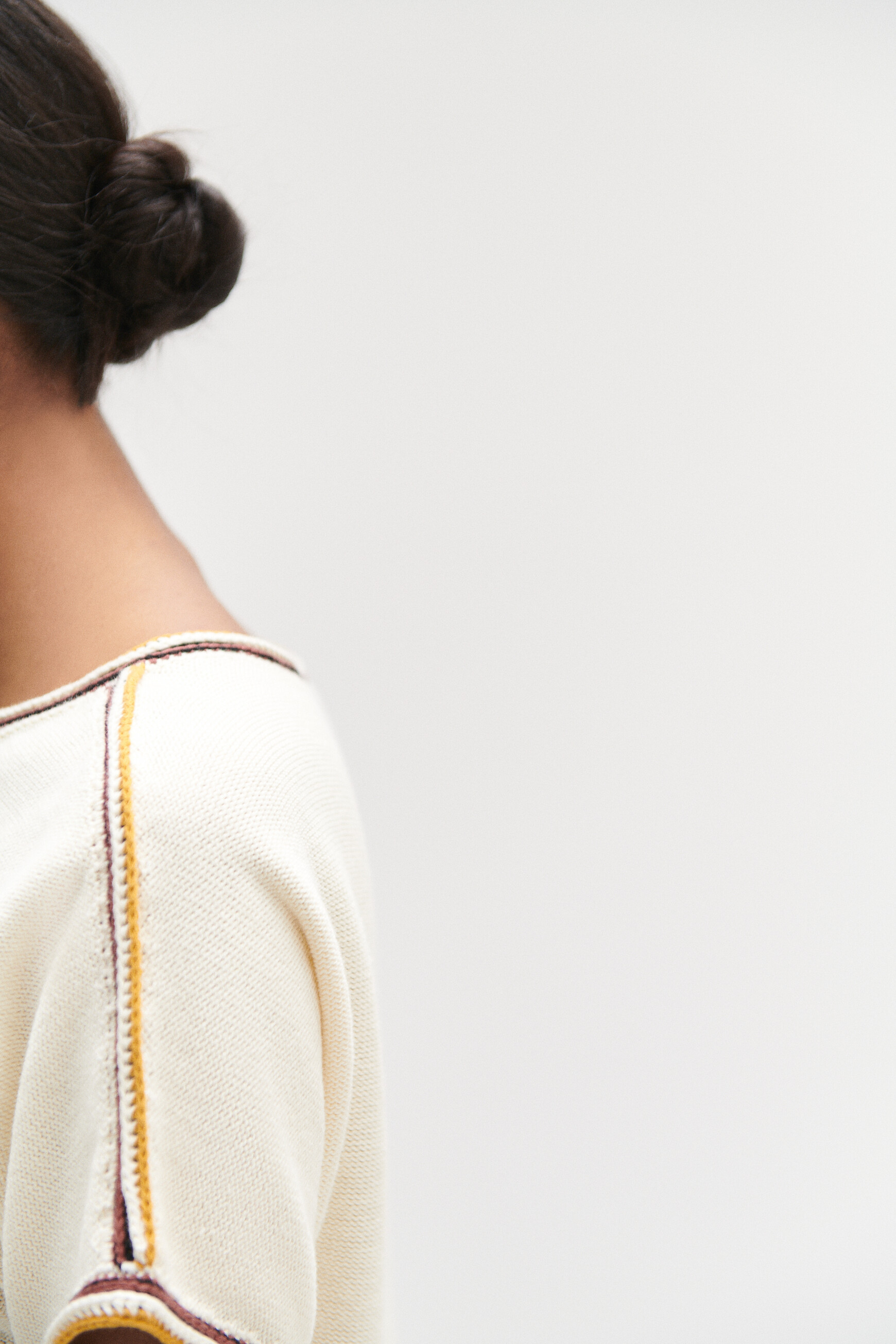 pull maxine a details tresses ivoire femme Pull maxine à détails tressés ivoire femme