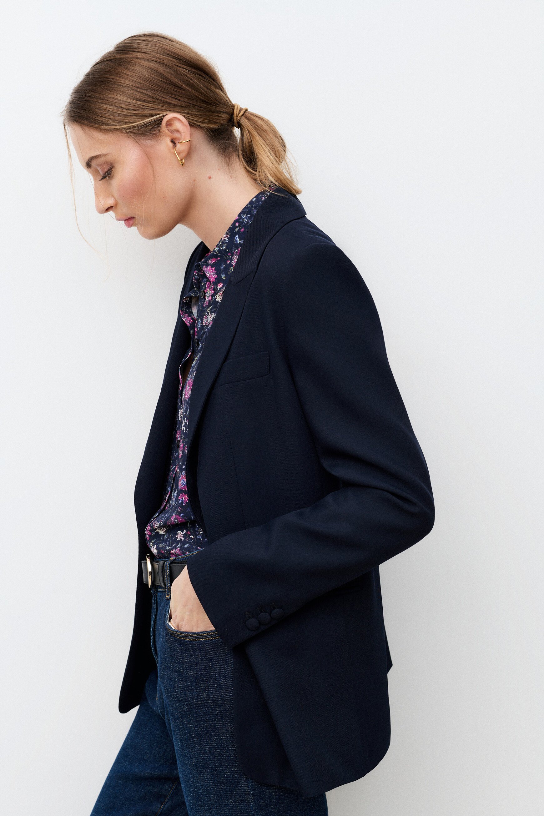 Veste Vpaule bleu marine femme