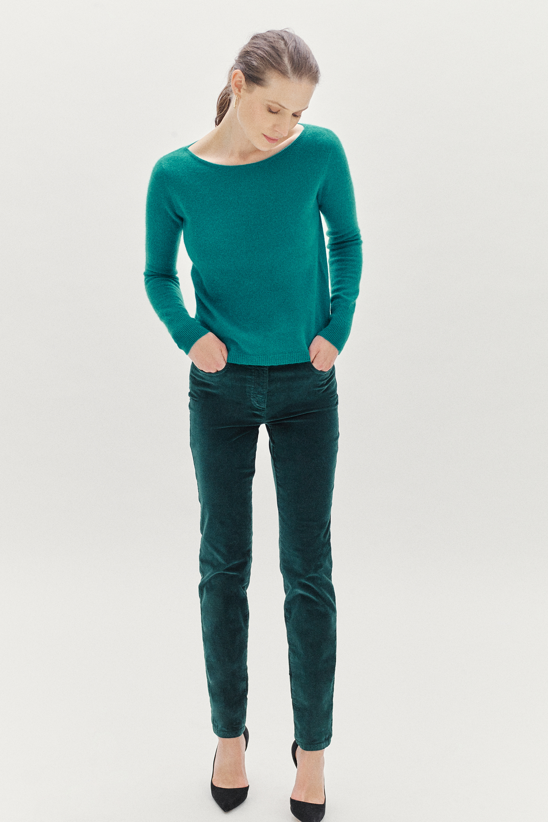 pull zofia 100 cachemire bleu canard femme pull zofia 100% cachemire bleu canard femme