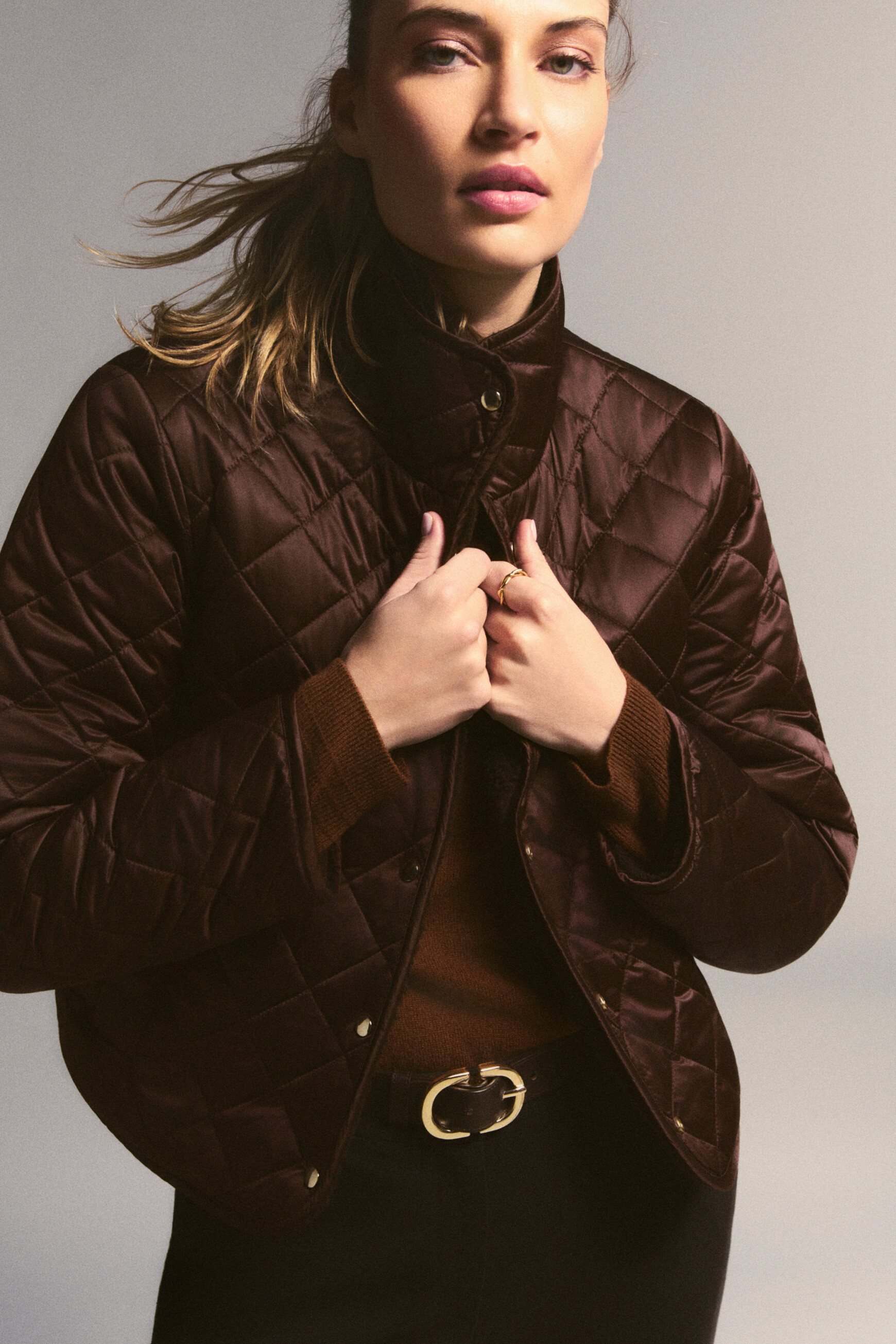 Gambertine puffer jacket dark brown woman