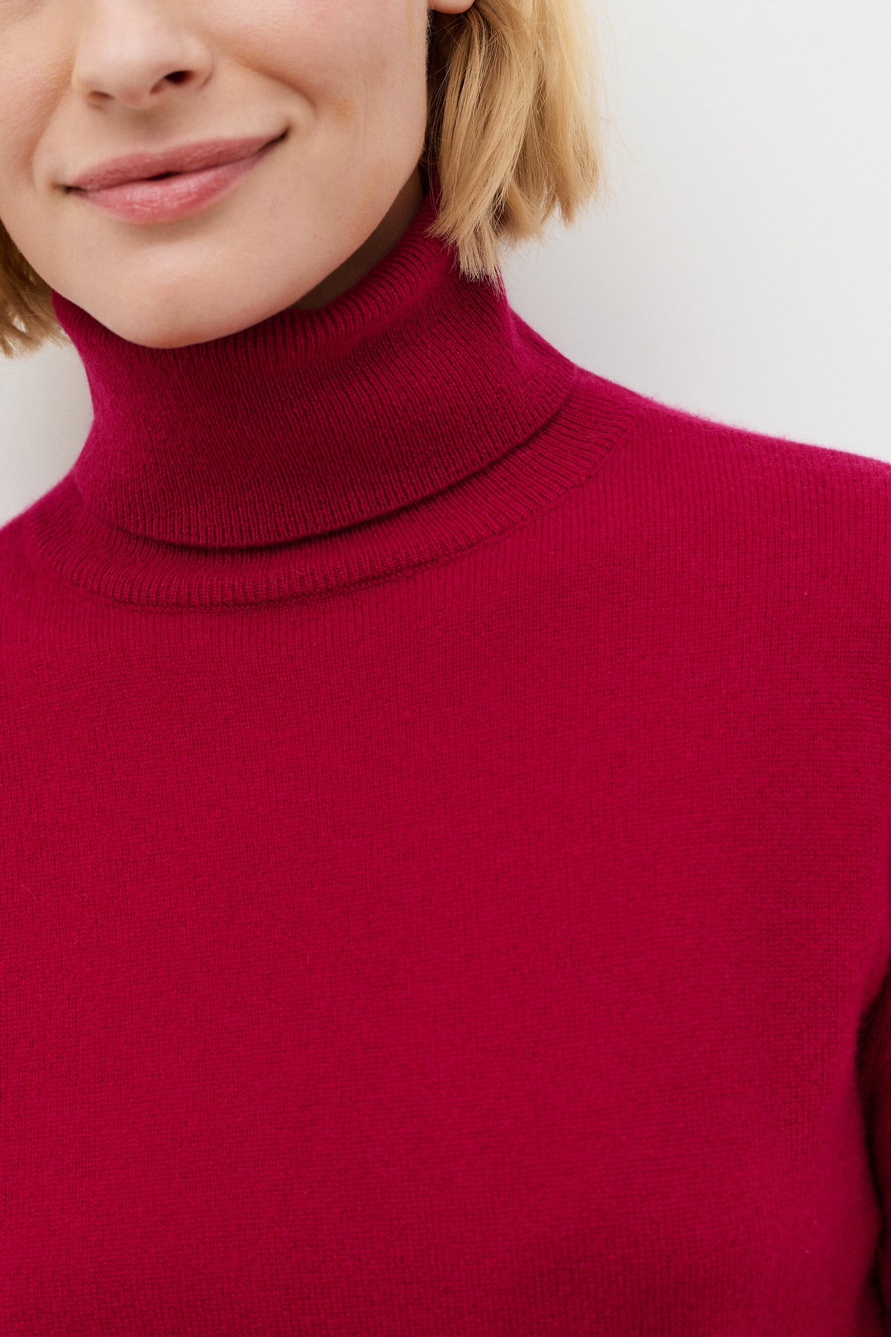 Maglione Dylan 100% cashmere rosa lampone donna