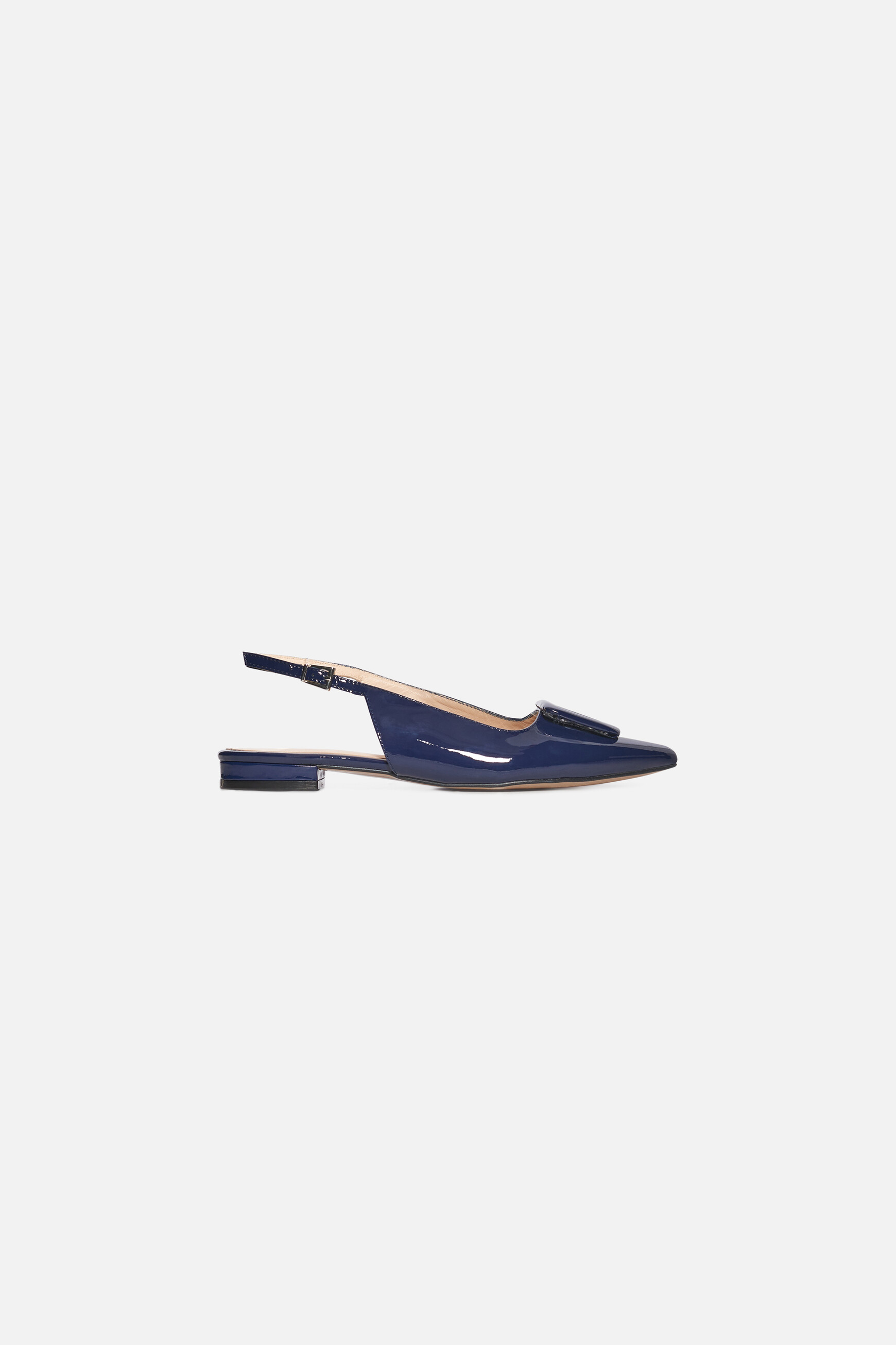 Ballerines Audrey en cuir naturel bleu marine femme