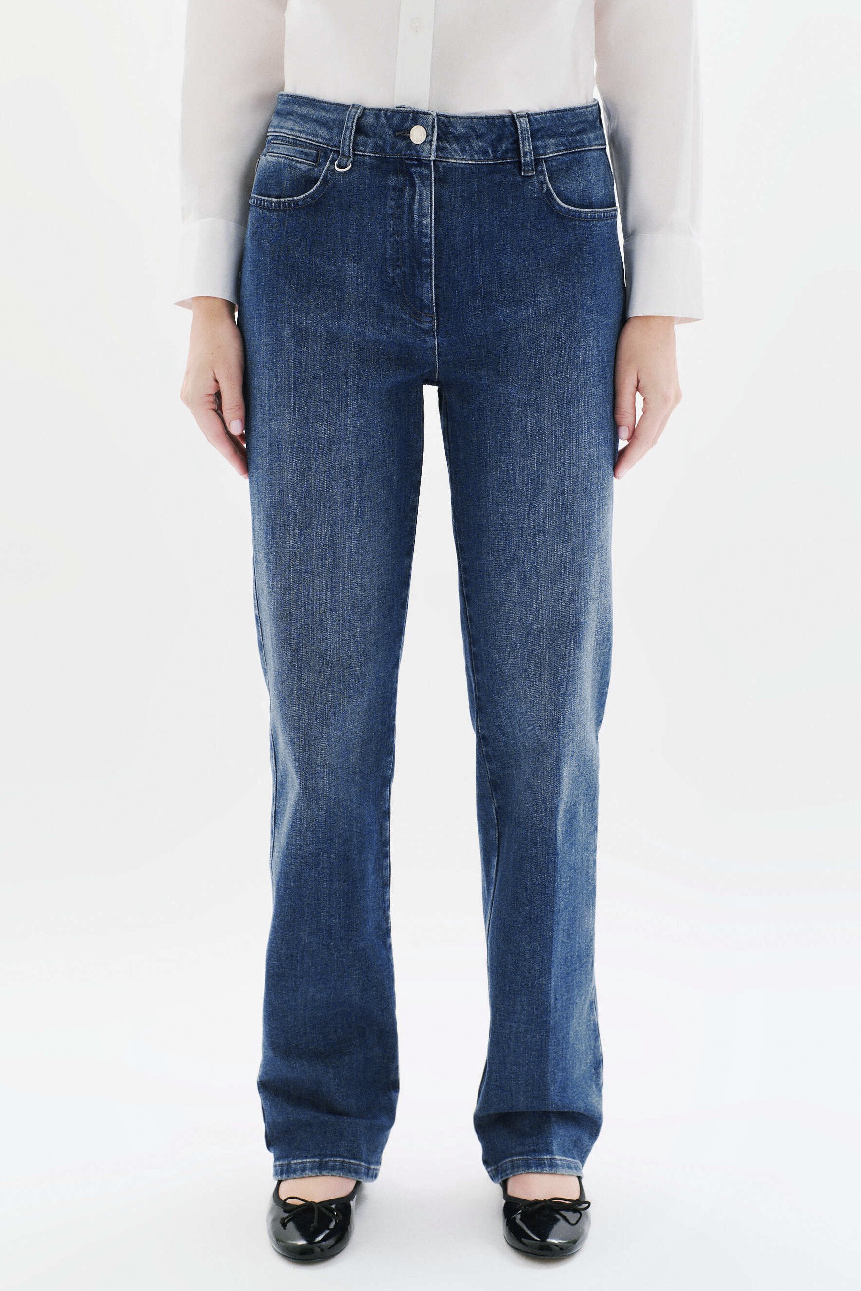 Pantalon Pcomelongjean2 denim stone femme