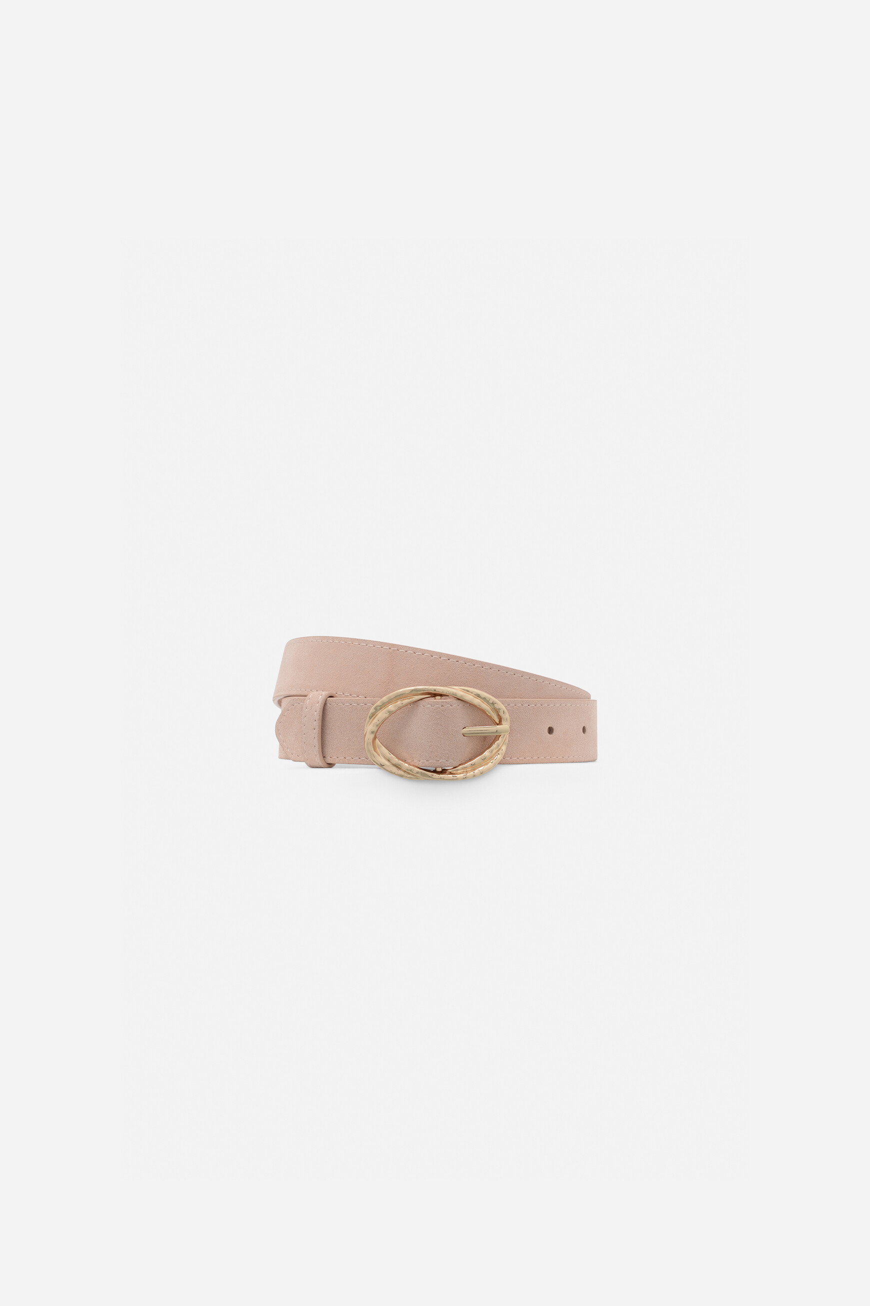 Fairy belt in split leather light pink woman