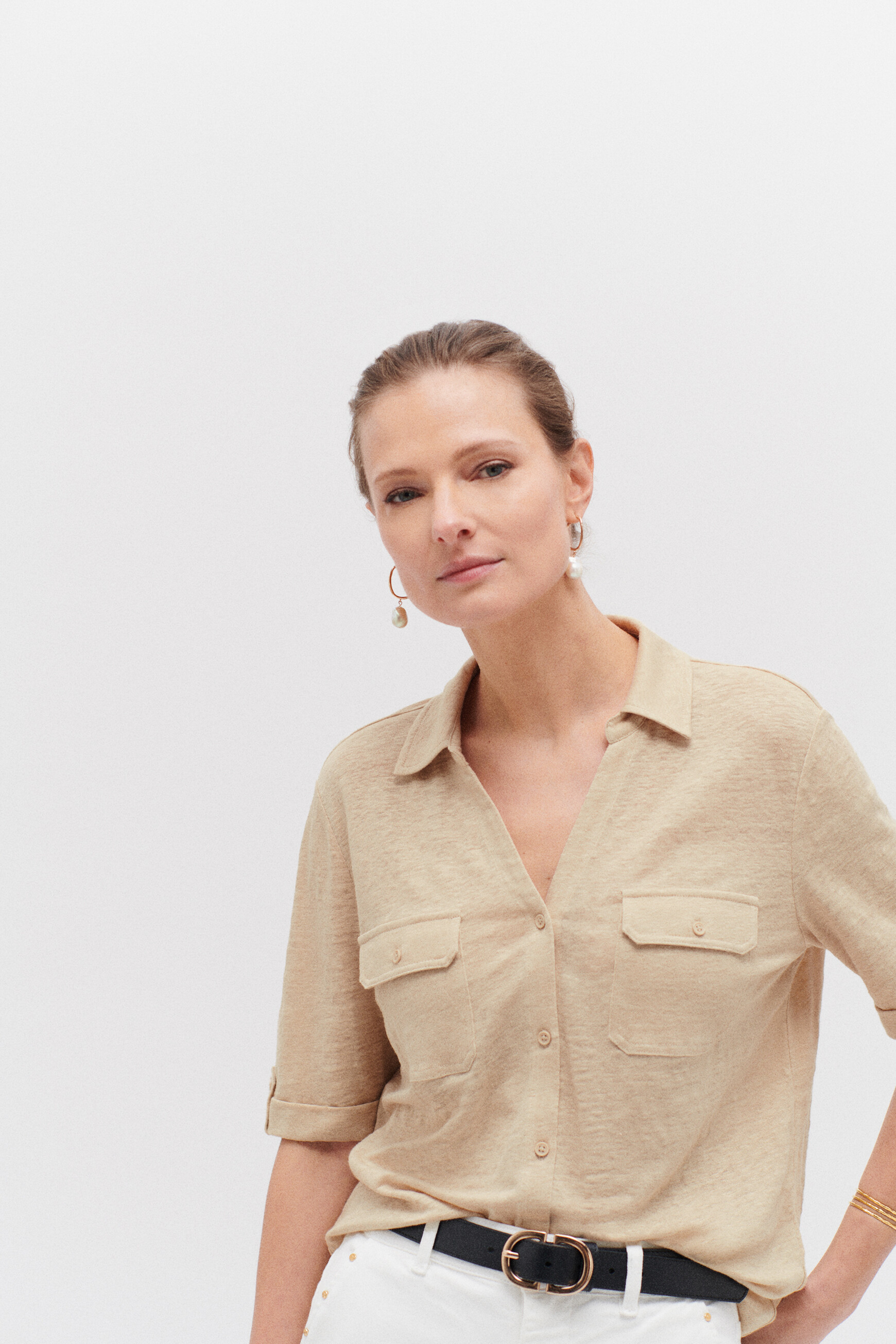Chemise femme beige outlet