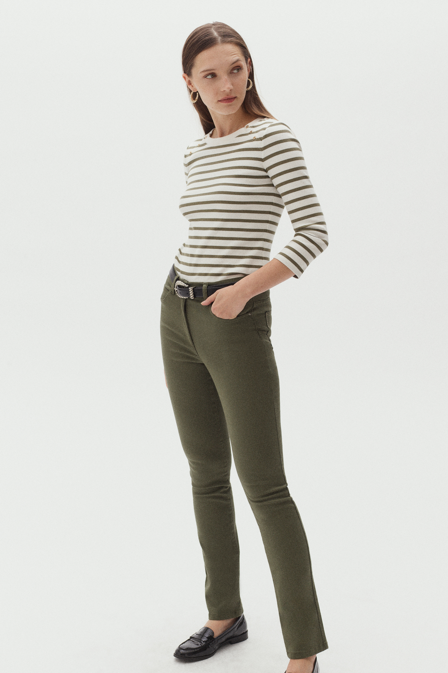 Pantalon verde kaki mujer best sale