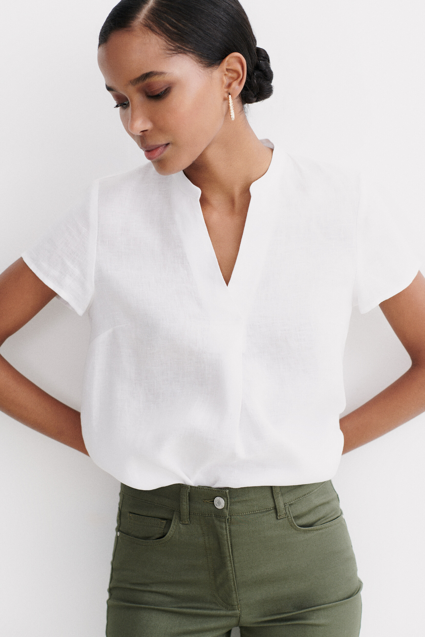 blouse kat 100 lin blanc femme blouse kat 100% lin blanc femme