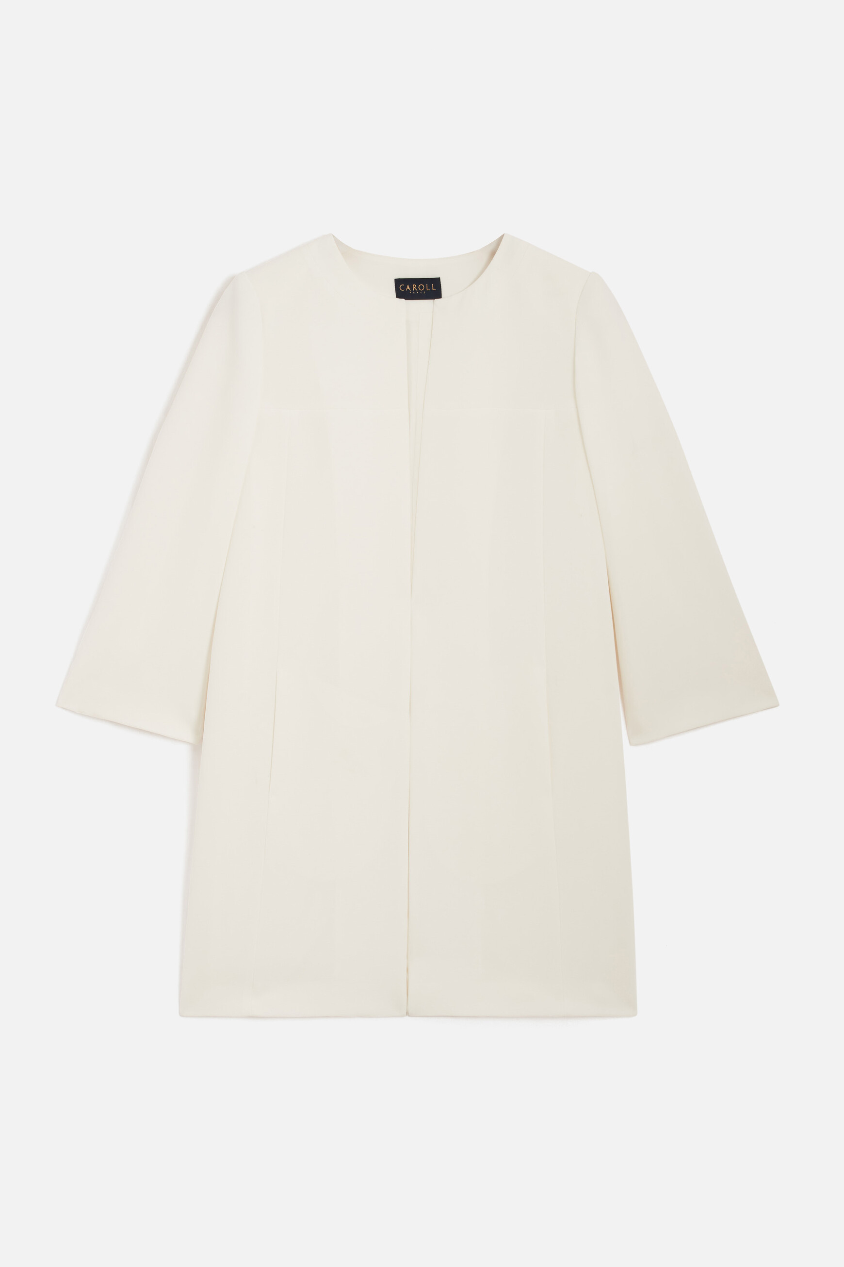 veste longueur midi et coupe structuree ivoire femme Veste longueur midi et coupe structurée. ivoire femme