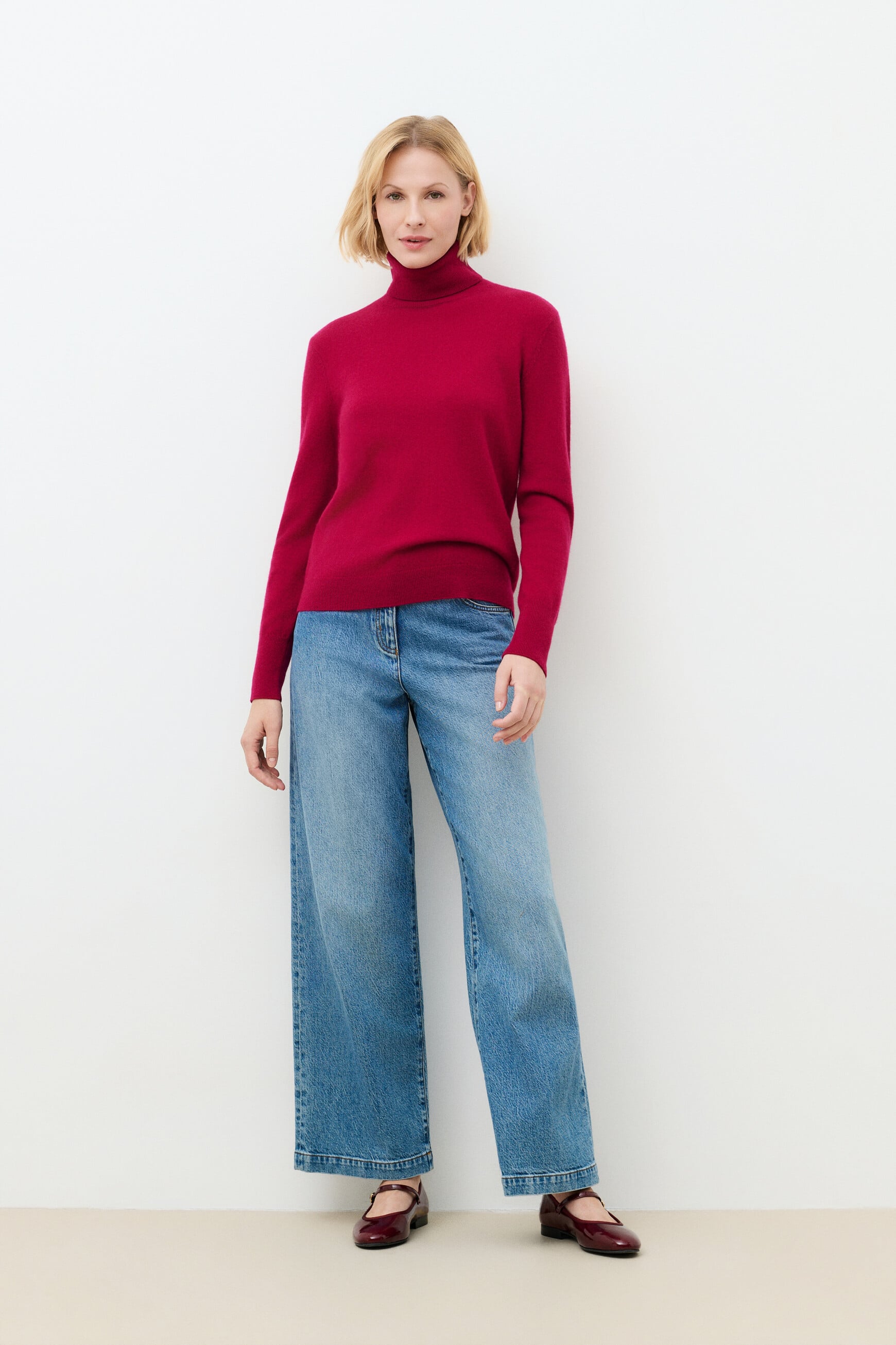Maglione dylan b 100% cashmere rosa lampone donna