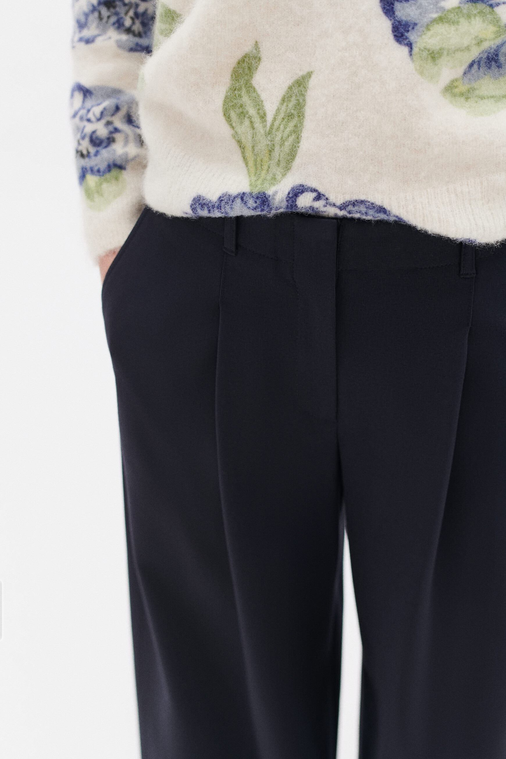 pantalon principe bleu marine femme Pantalon principe bleu marine femme