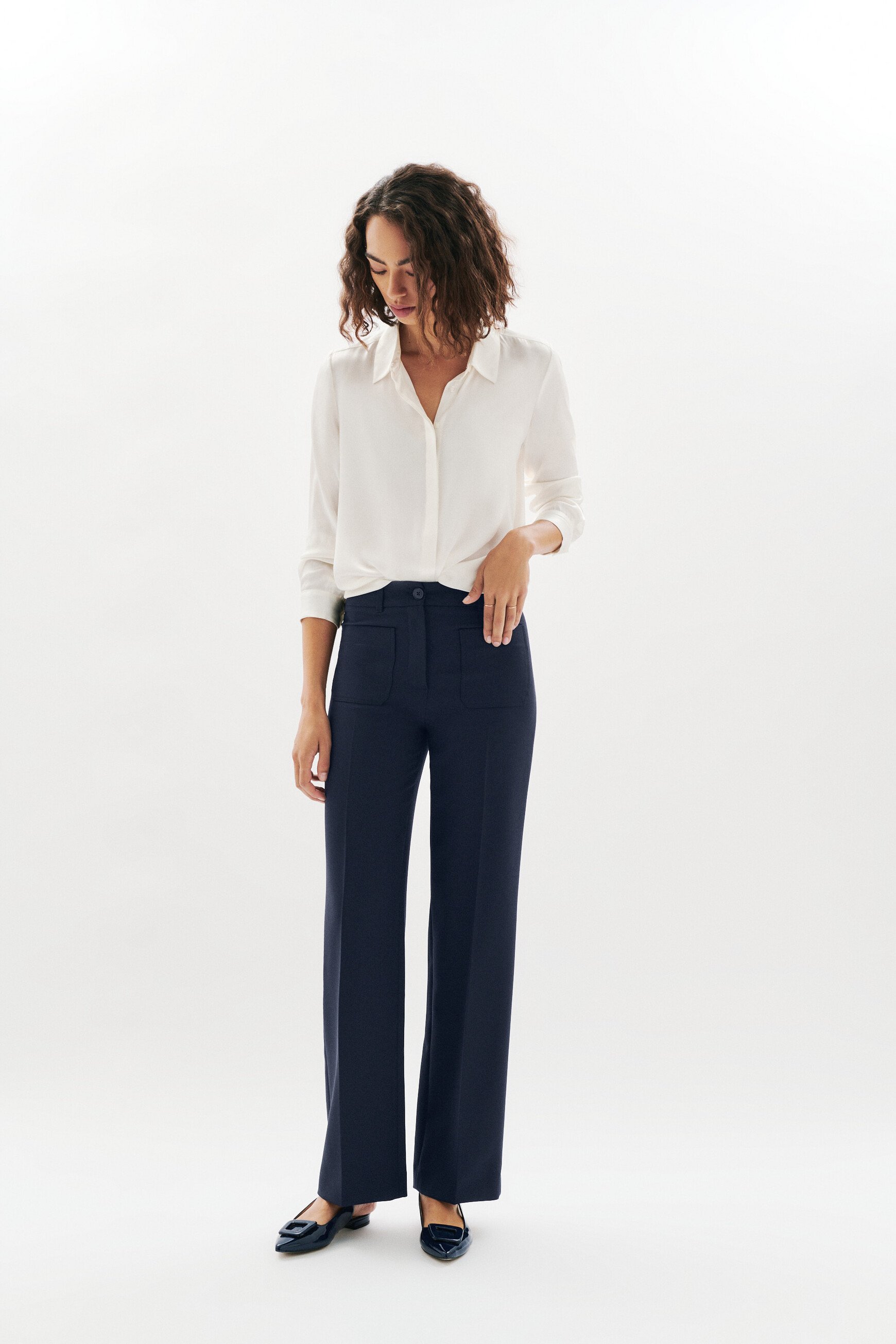 Pantalon Pelleyville bleu marine femme