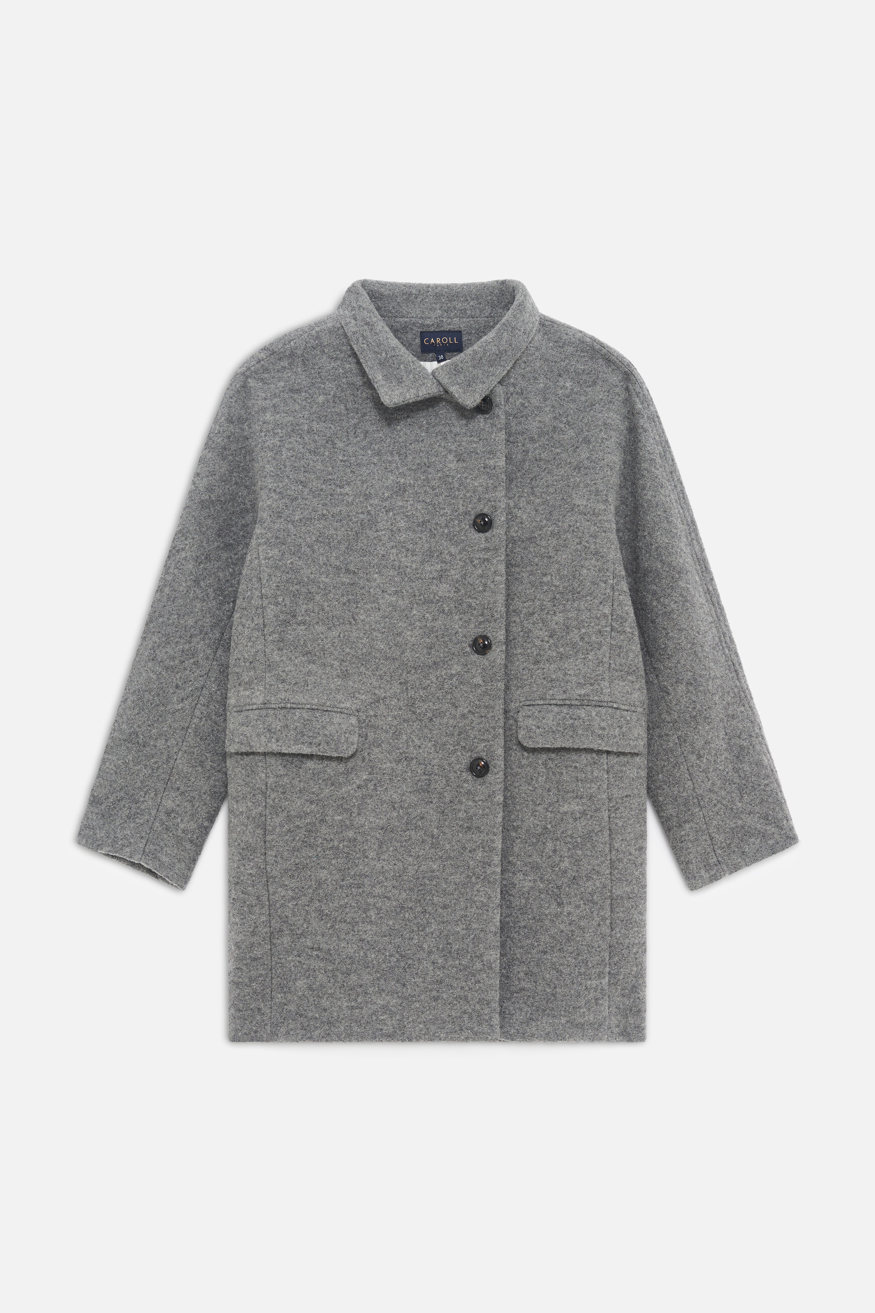manteau gerome 100 laine gris clair femme Manteau Gerome 100% laine gris clair femme