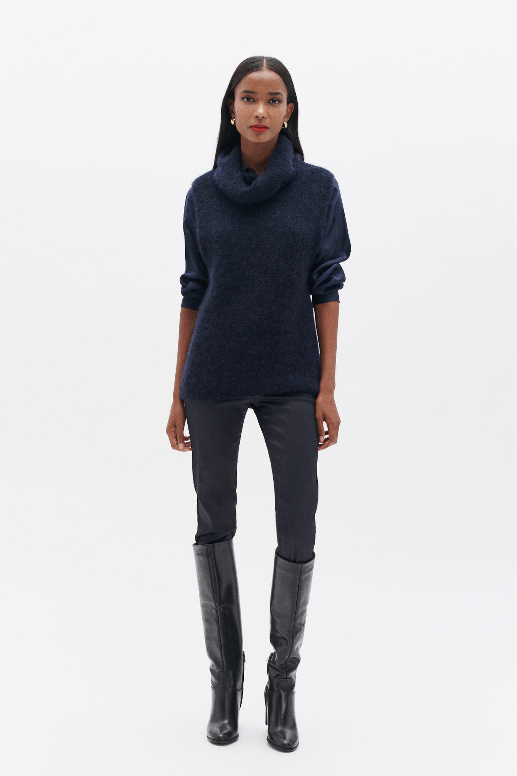 Pull mina bleu marine femme
