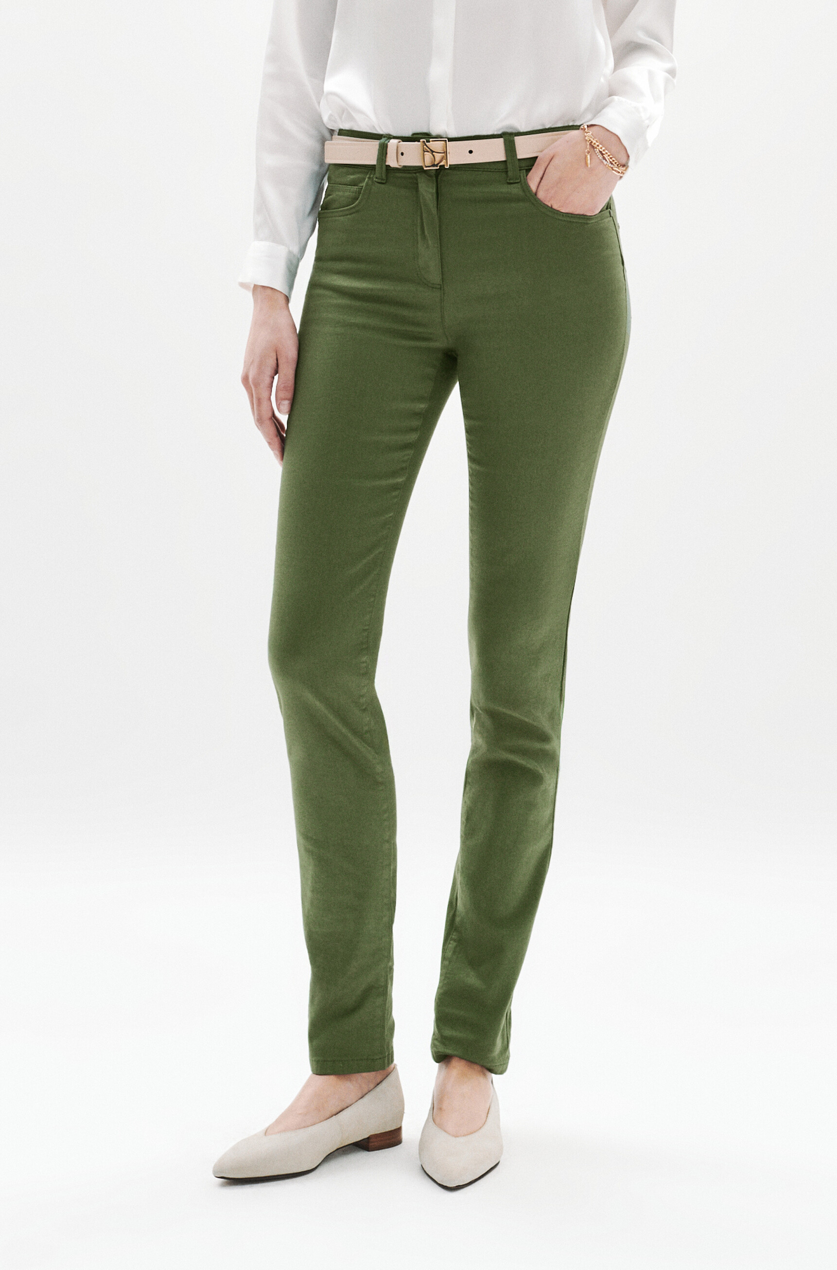 pantalon tomc vert kaki femme khakigroen vrouw