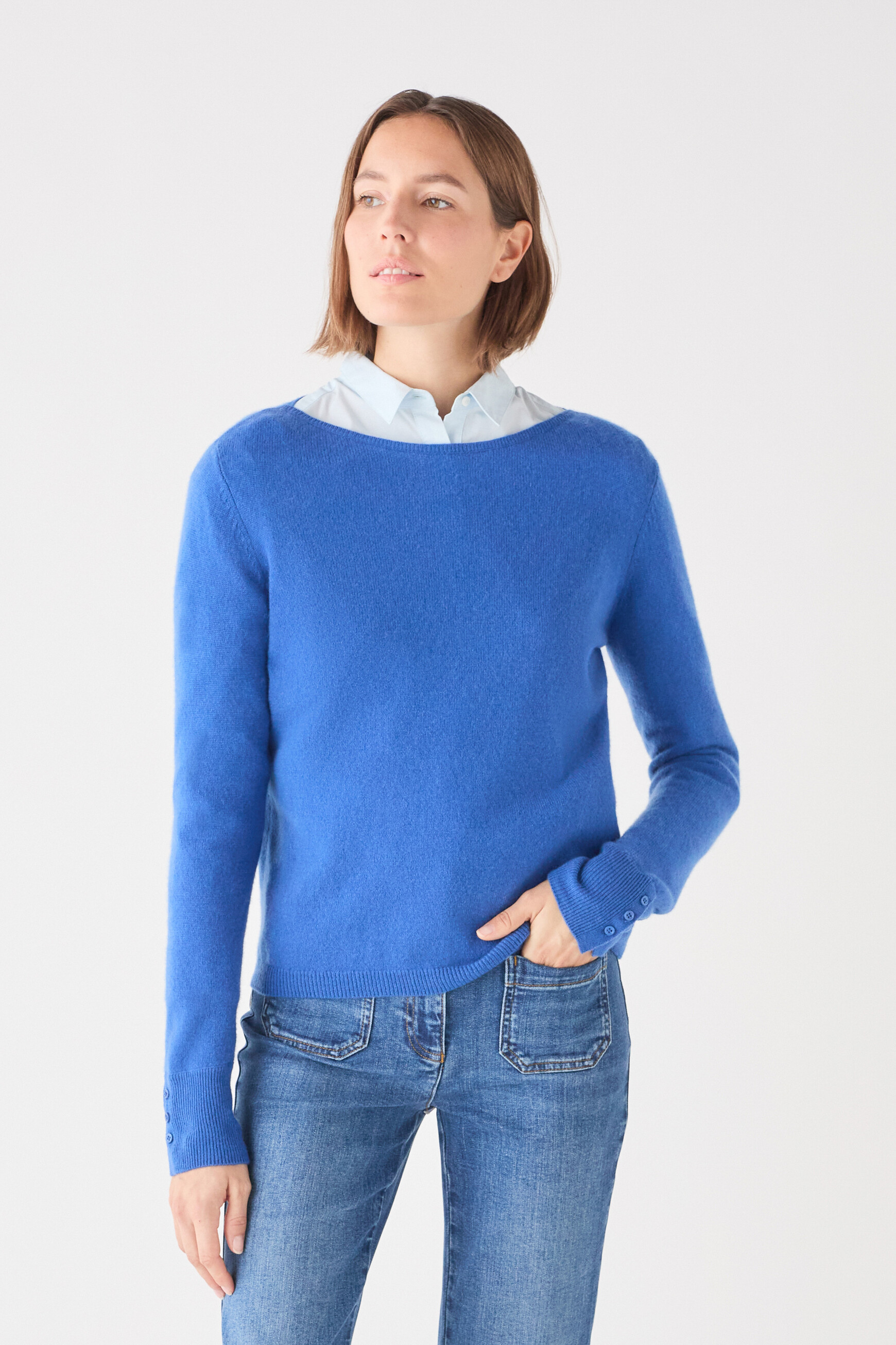 Mzoan 100 cashmere sweater royal blue woman