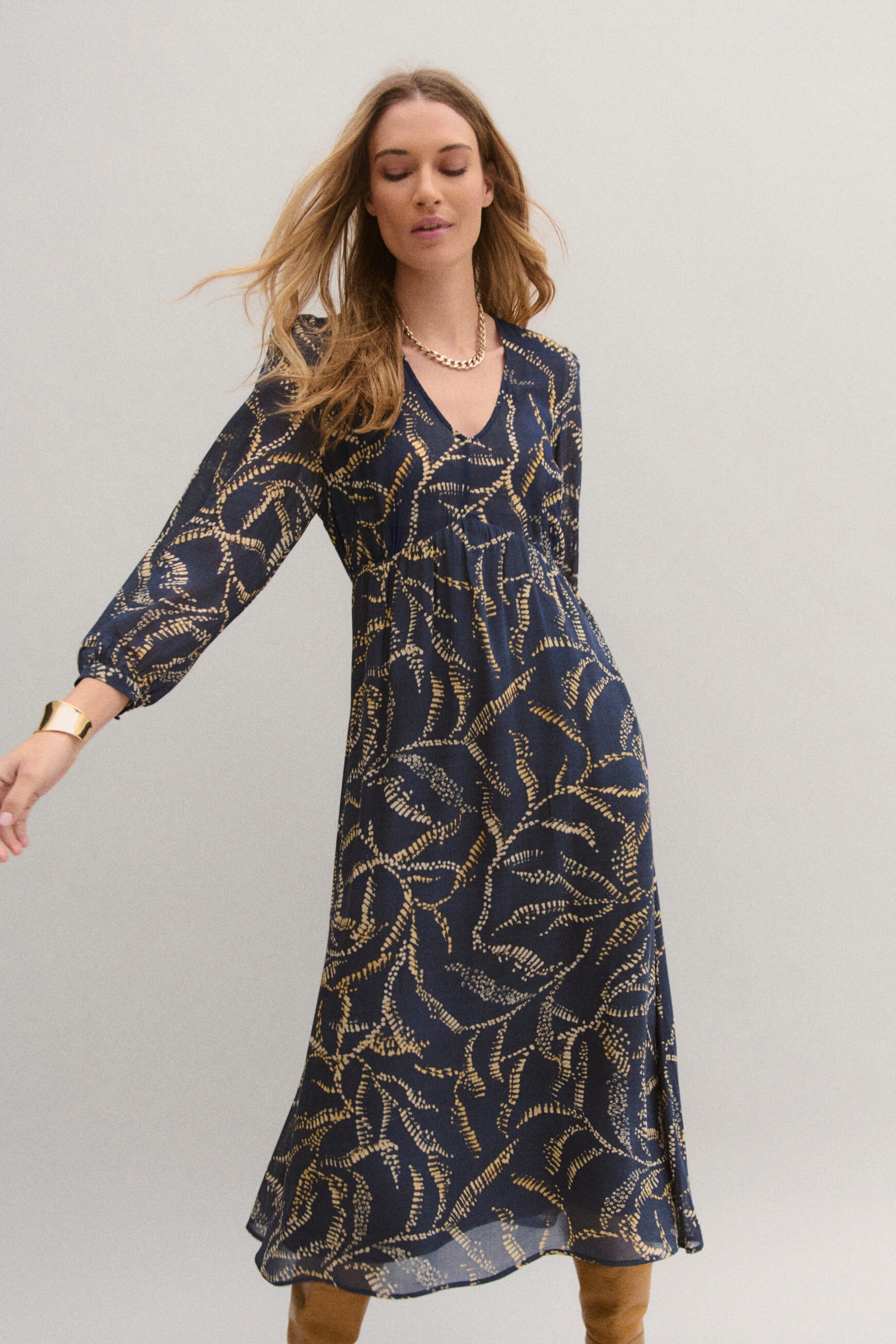 Rtami dress navy blue woman