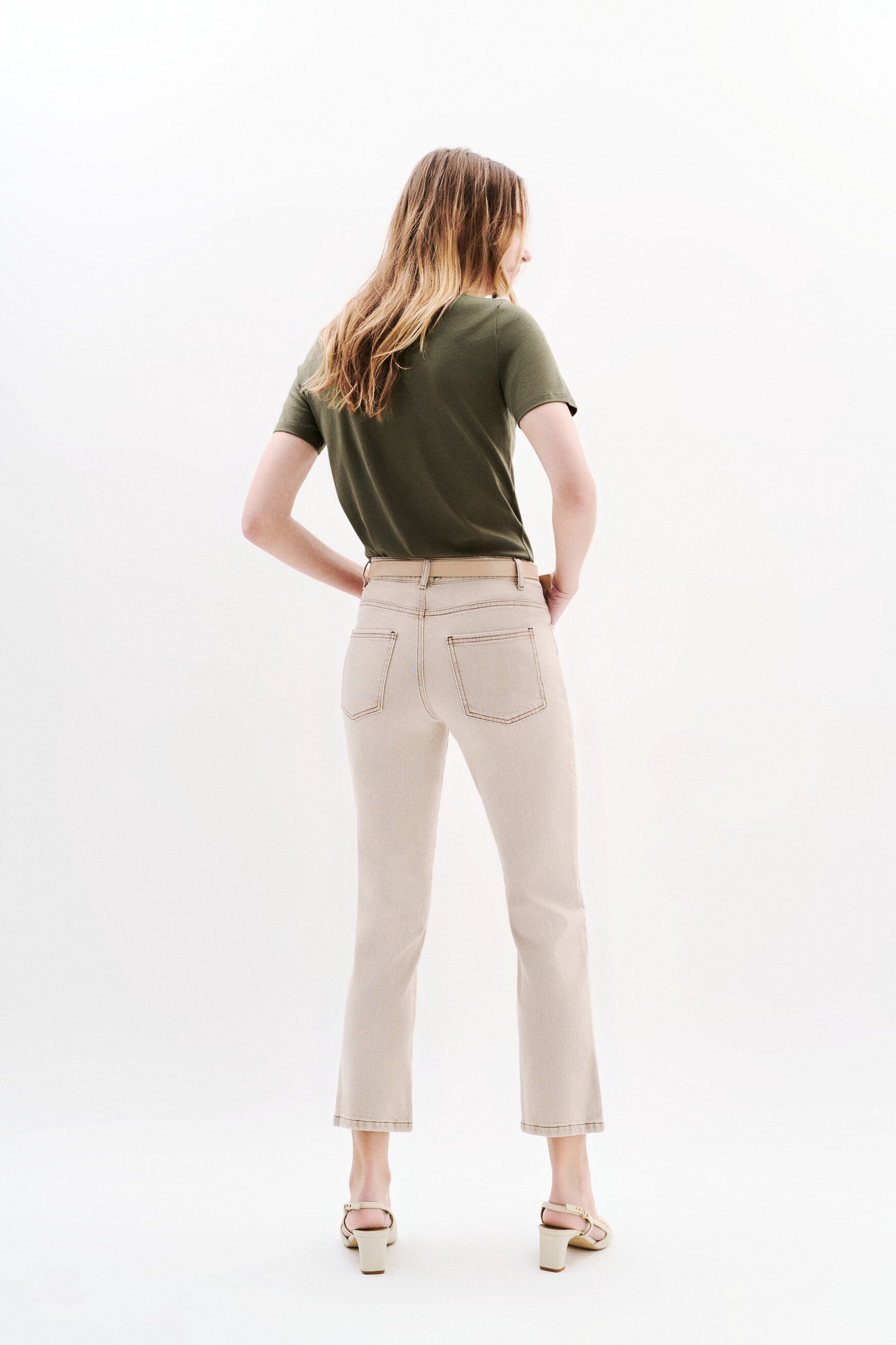 t shirt tjaya vert kaki femme T-shirt tjaya vert kaki femme