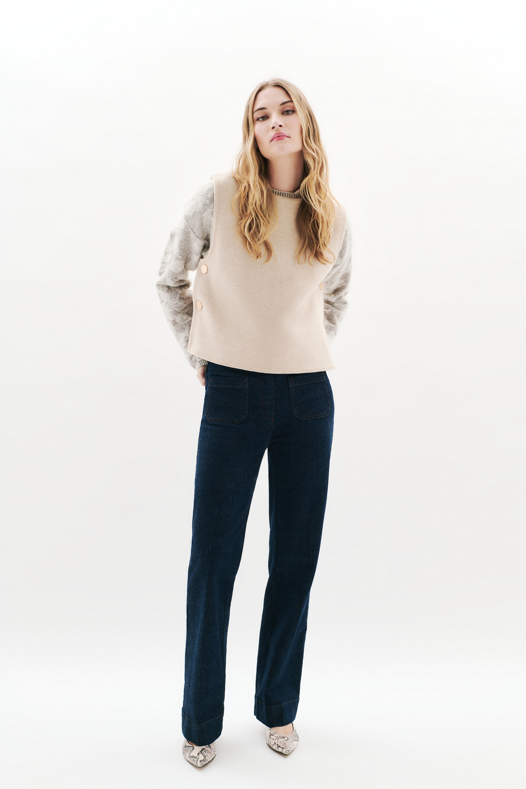 poncho heline creme femme creme vrouw