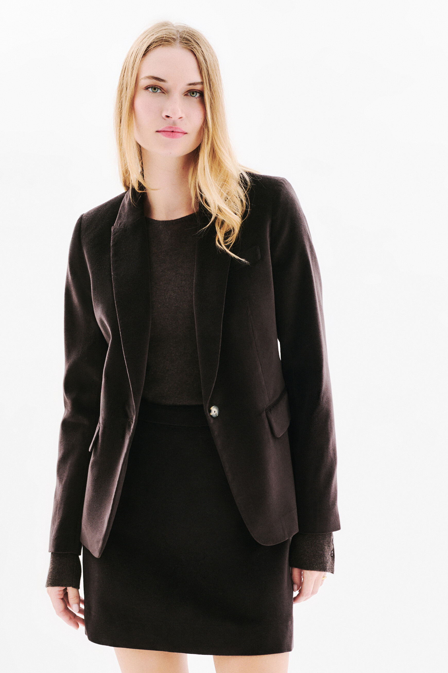 Aurora blazer chocolate brown woman