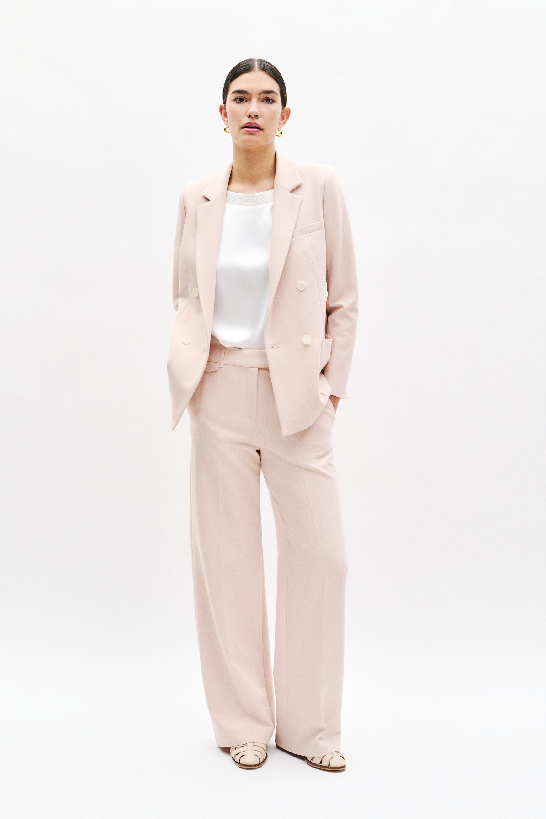 pantalon pvalerie rose poudree femme Pantalon Pvalerie rose poudrée femme
