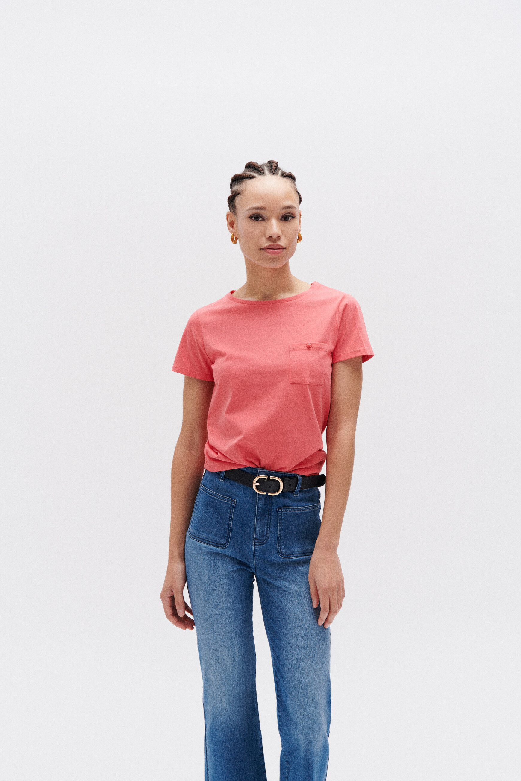 t shirt ninon rose corail femme t-shirt ninon rose corail femme