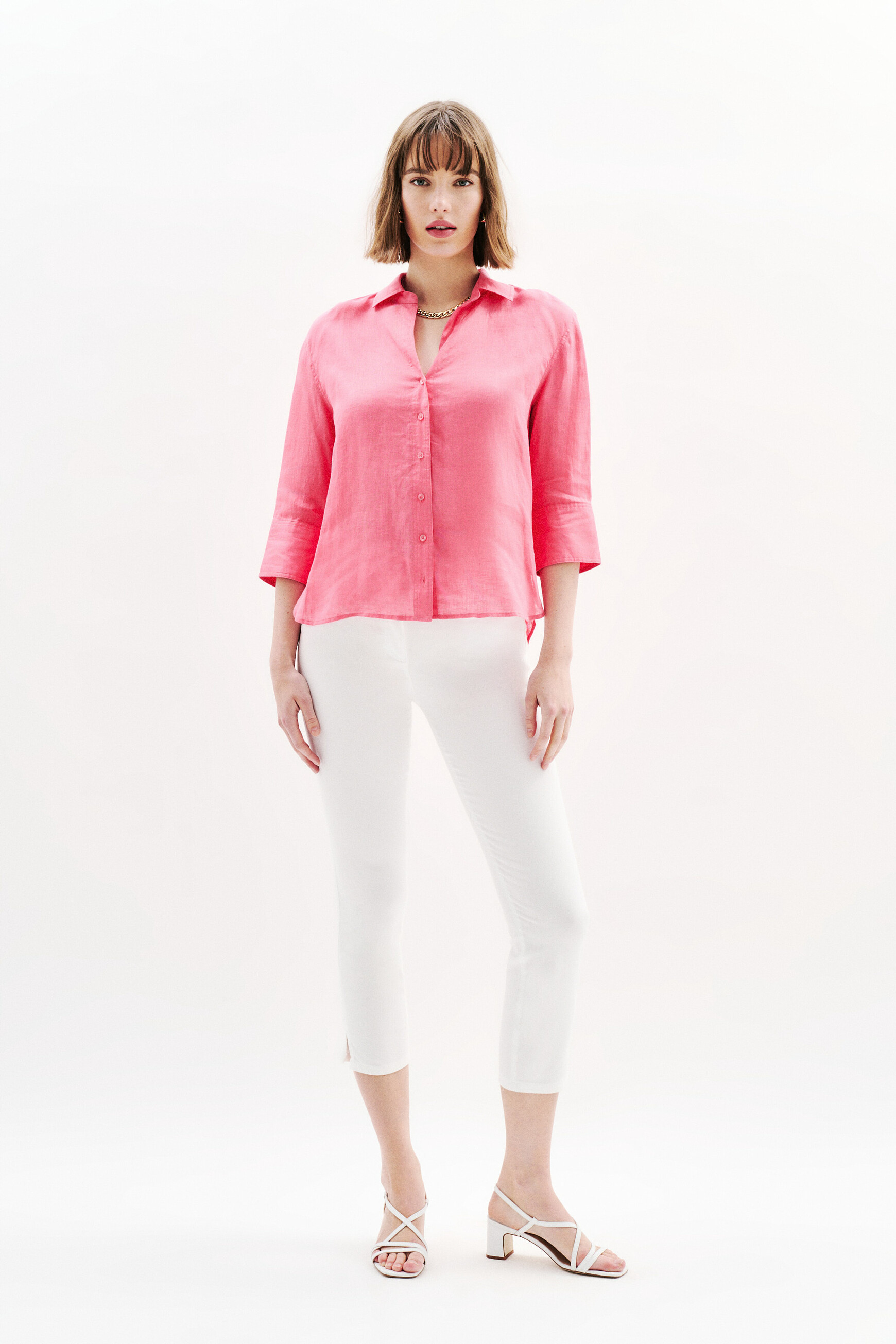 chemise coraline 100 lin rose femme Chemise coraline 100% lin rose femme