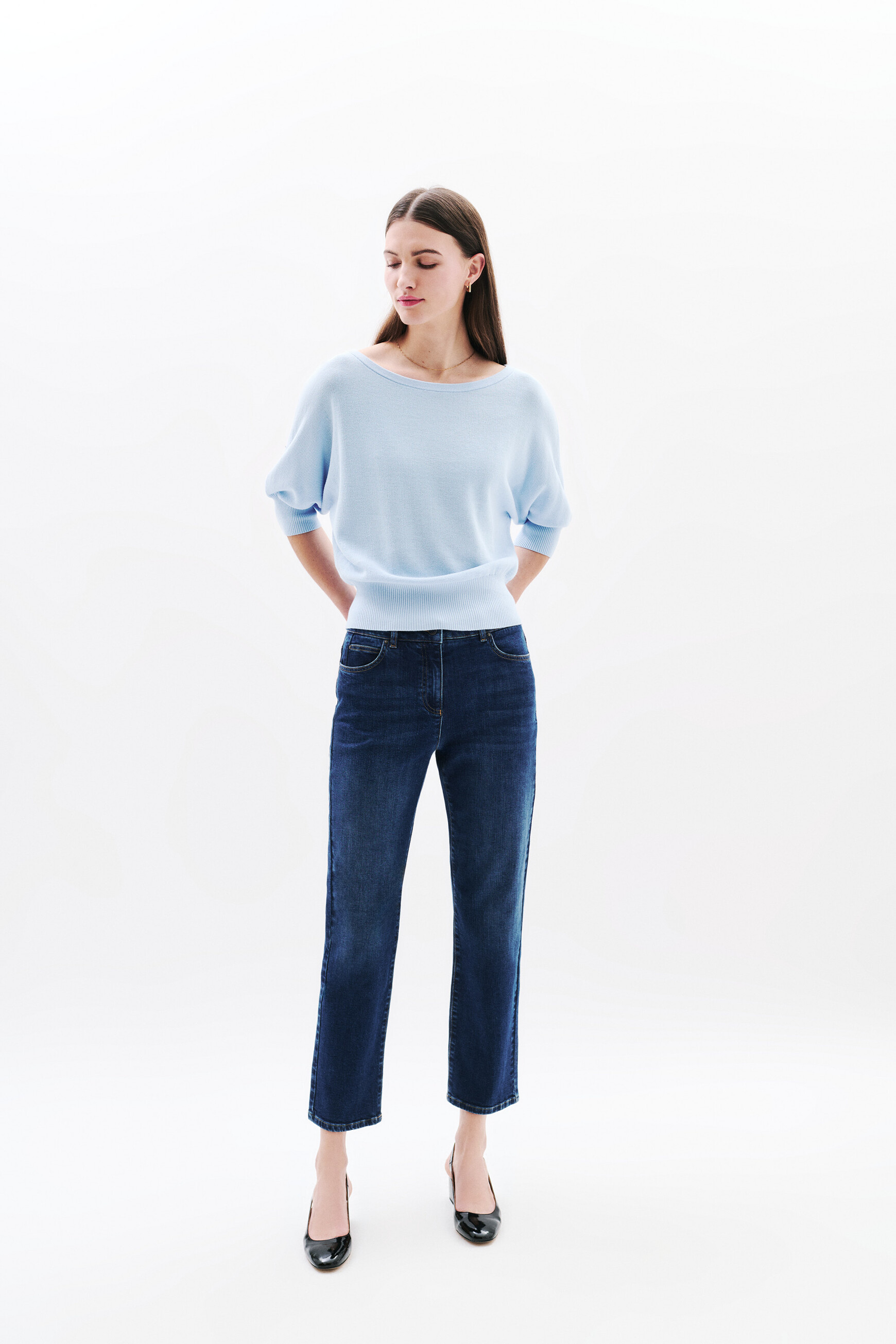 Joan oversized sweater sky blue woman