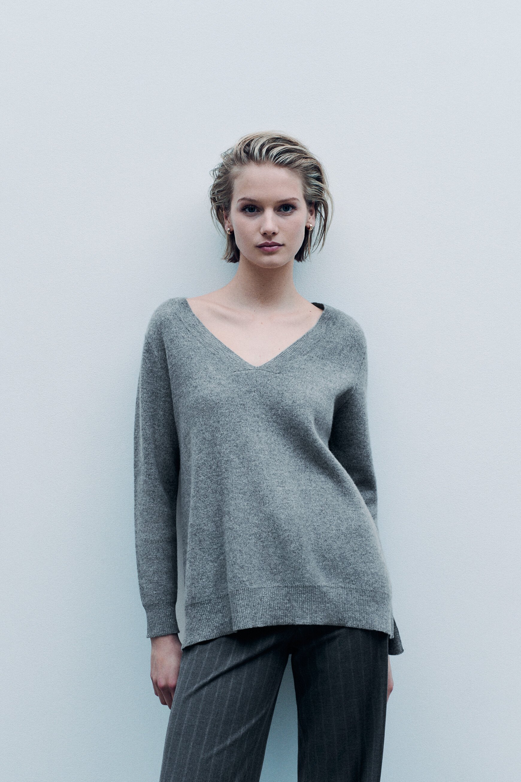 Pull Mleopold made in Italy gris femme