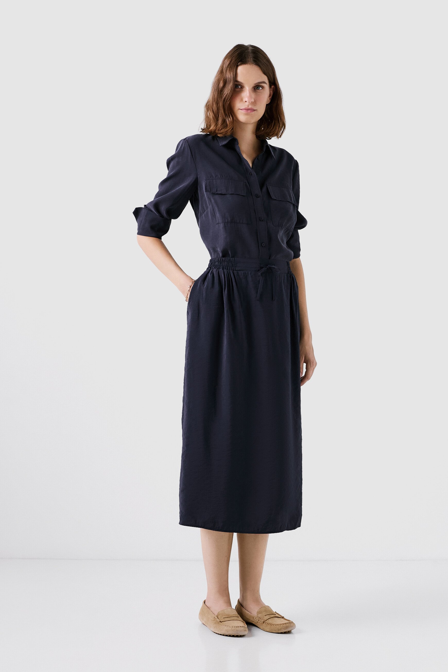 Jupe jim bleu marine femme