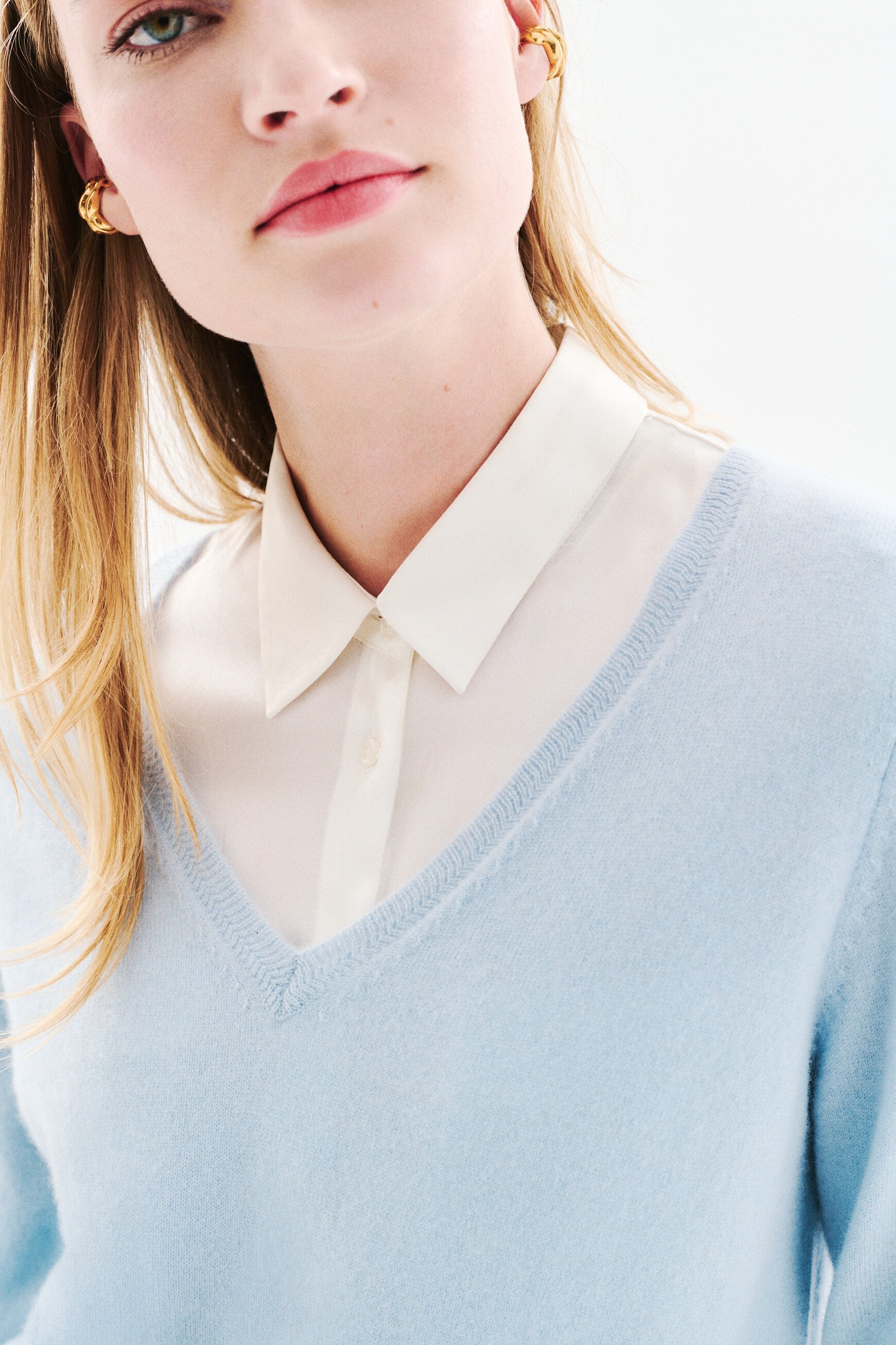 pullover marianne2 100 % kaschmir pastellblau damen