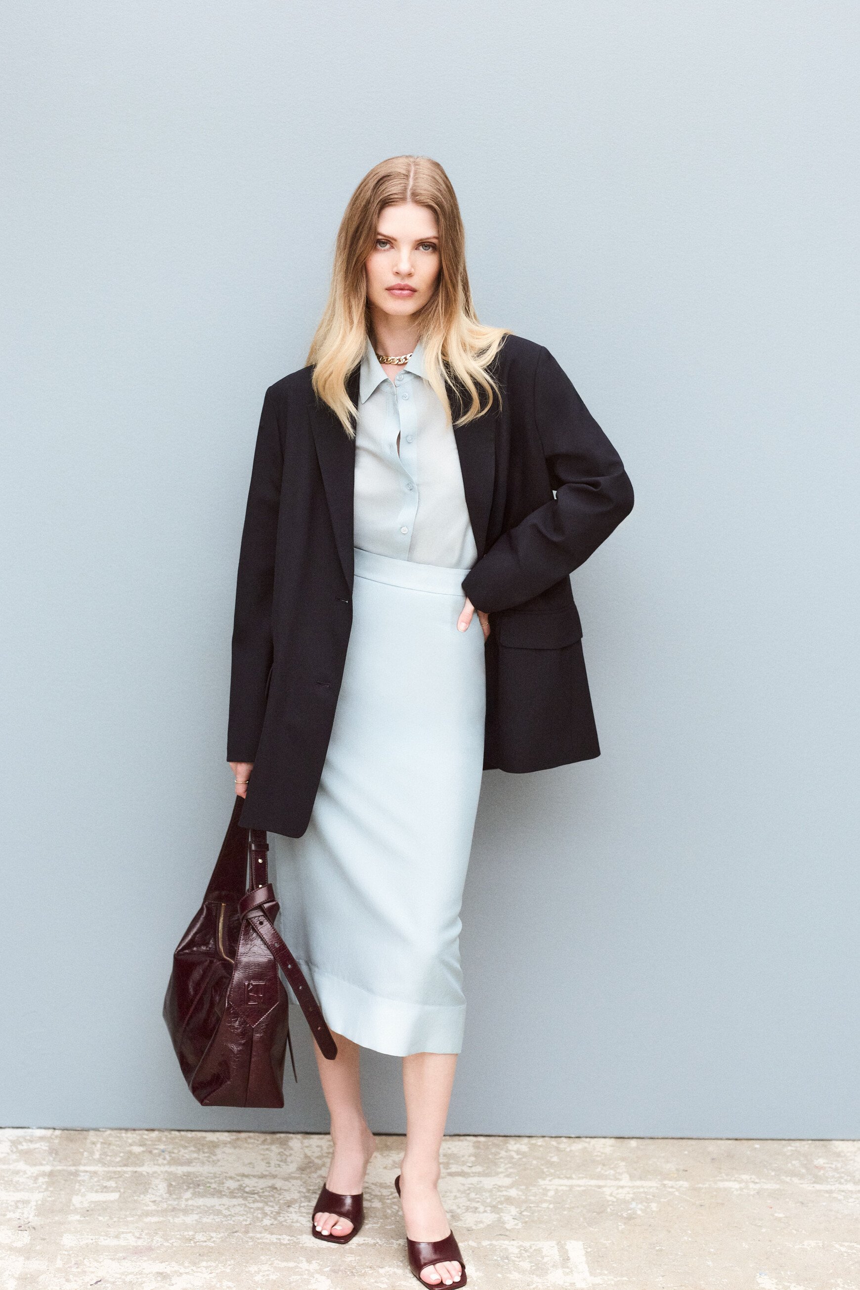 jupe johna bleu gris femme Jupe Johna bleu gris femme