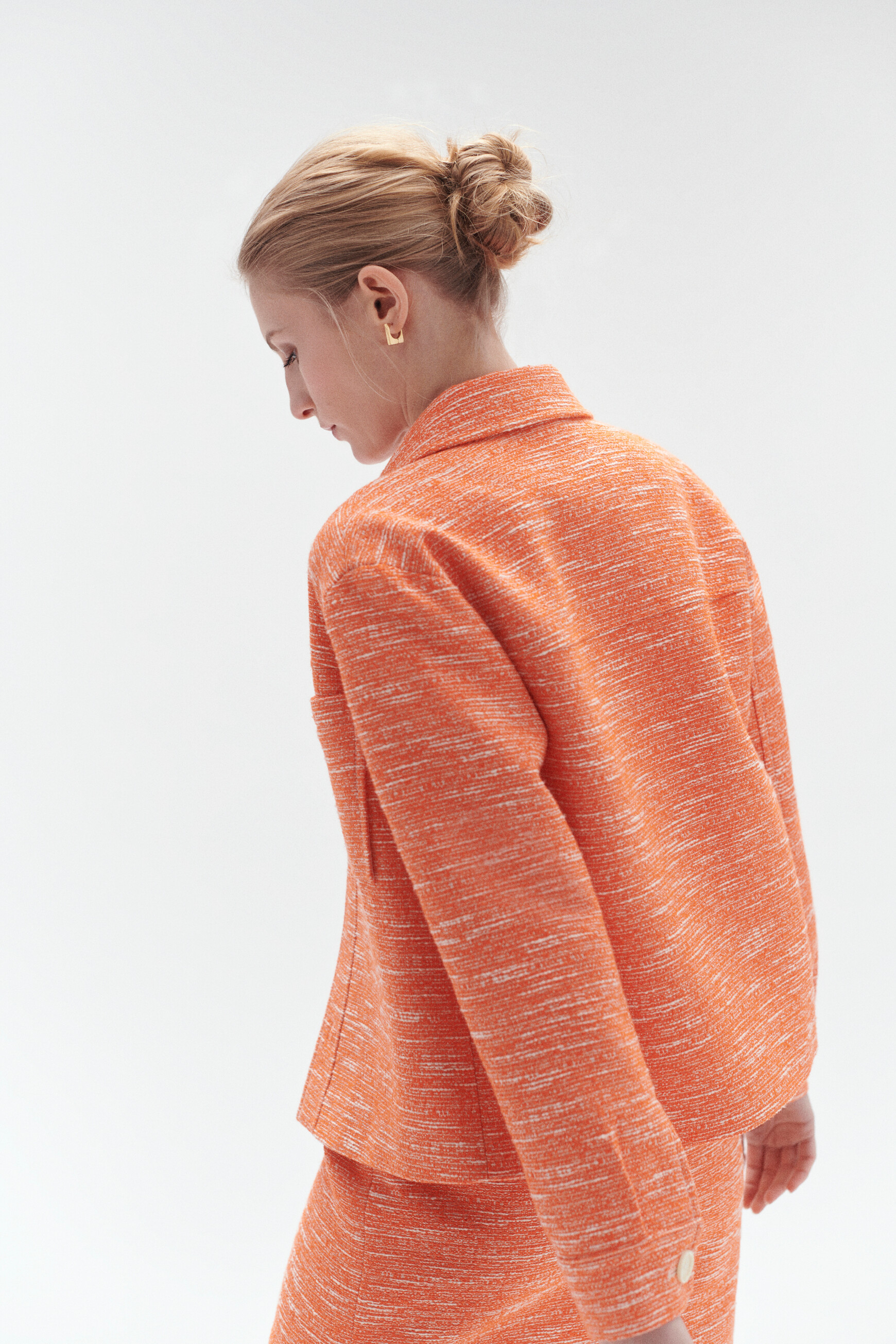 veste theoline en tweed orange femme veste theoline en tweed orange femme