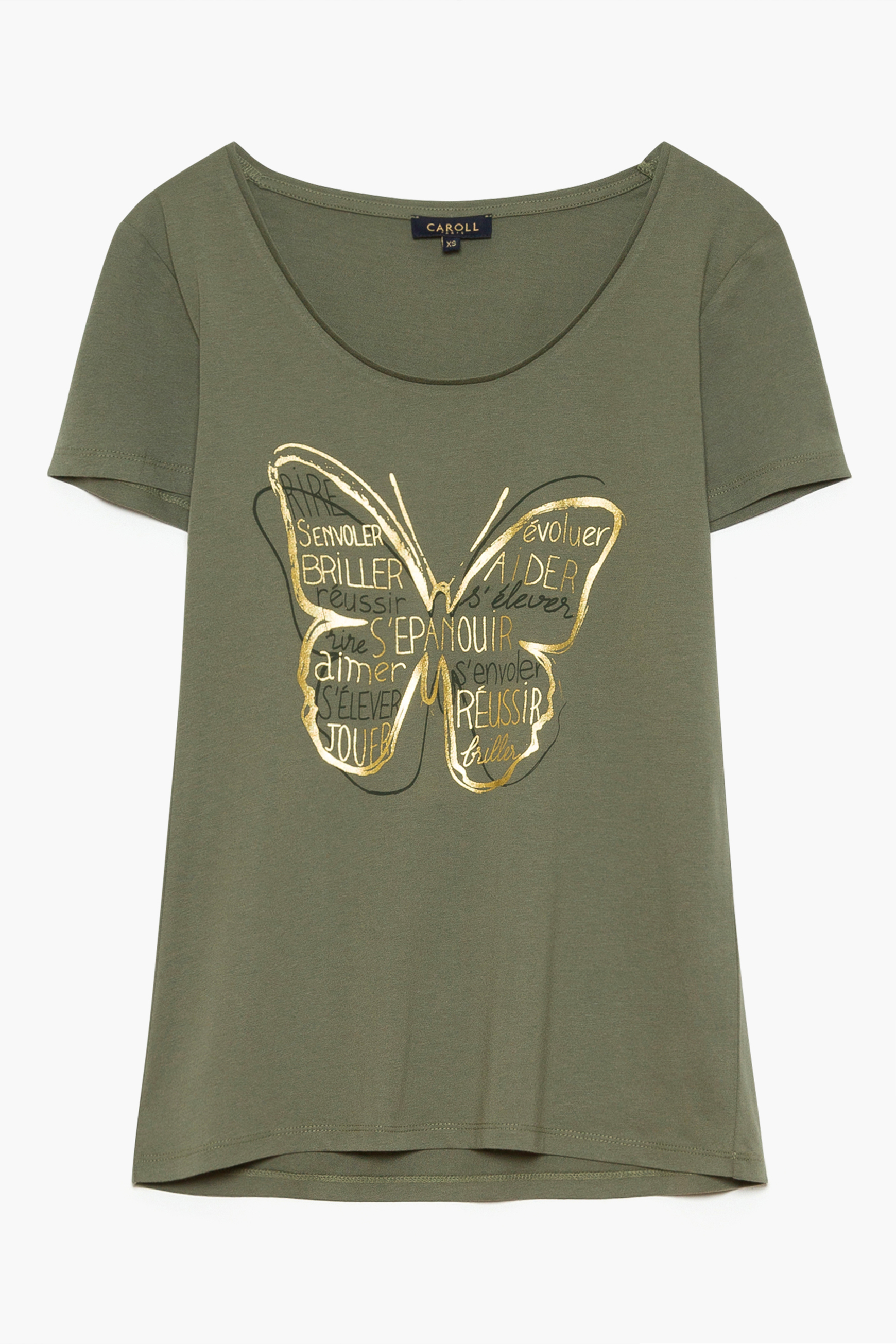 T-shirt Jamelia vert kaki femme