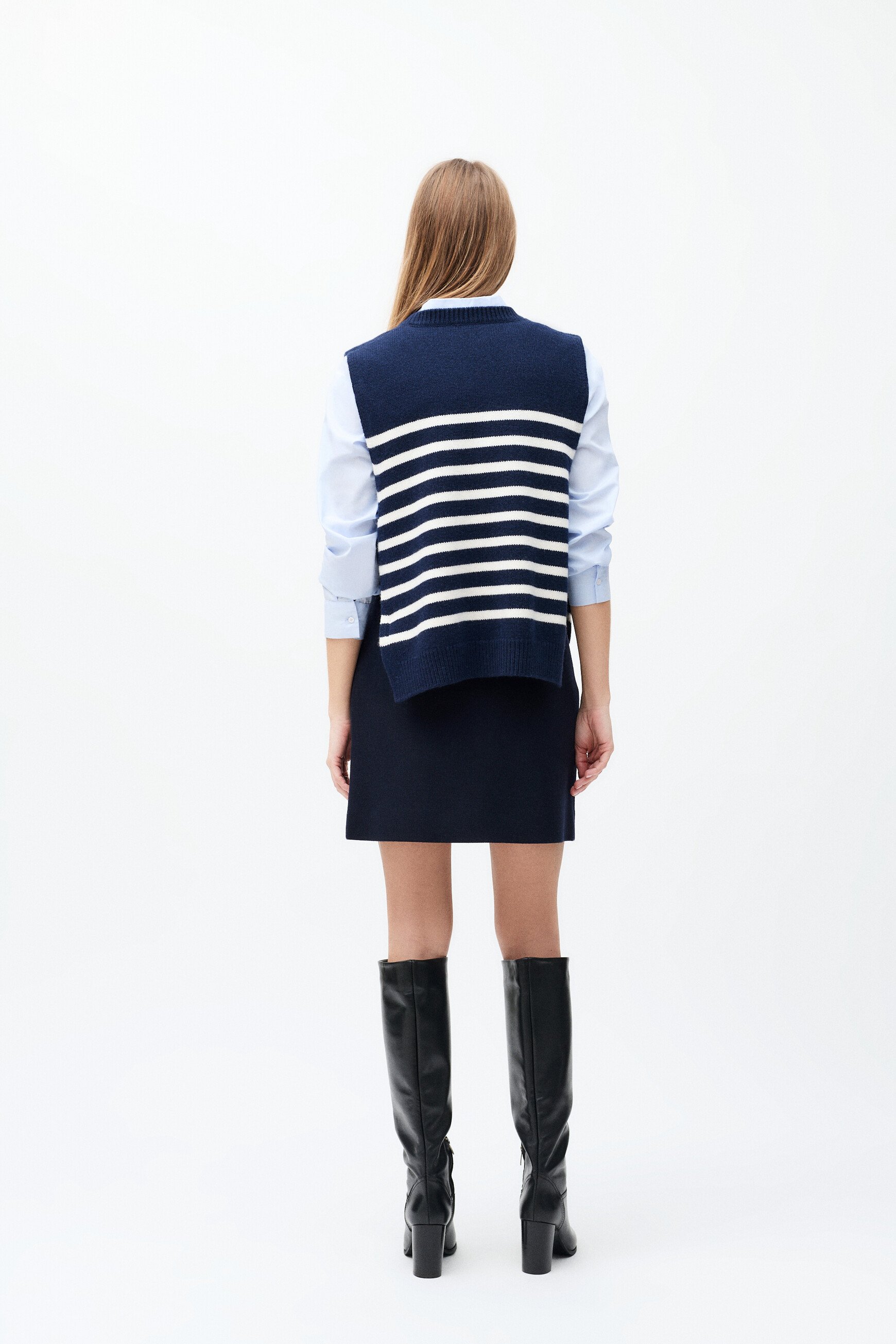 Poncho Hevy bleu marine femme