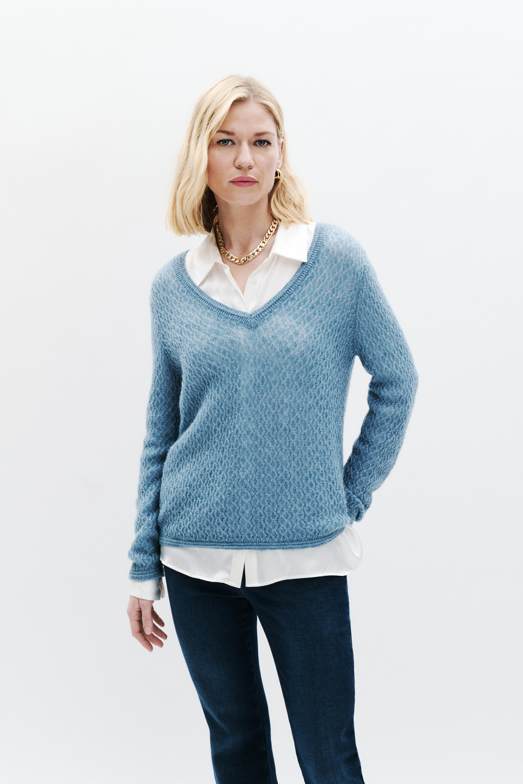 trui msaralie denim baby blauw vrouw Trui Msaralie denim baby blauw vrouw