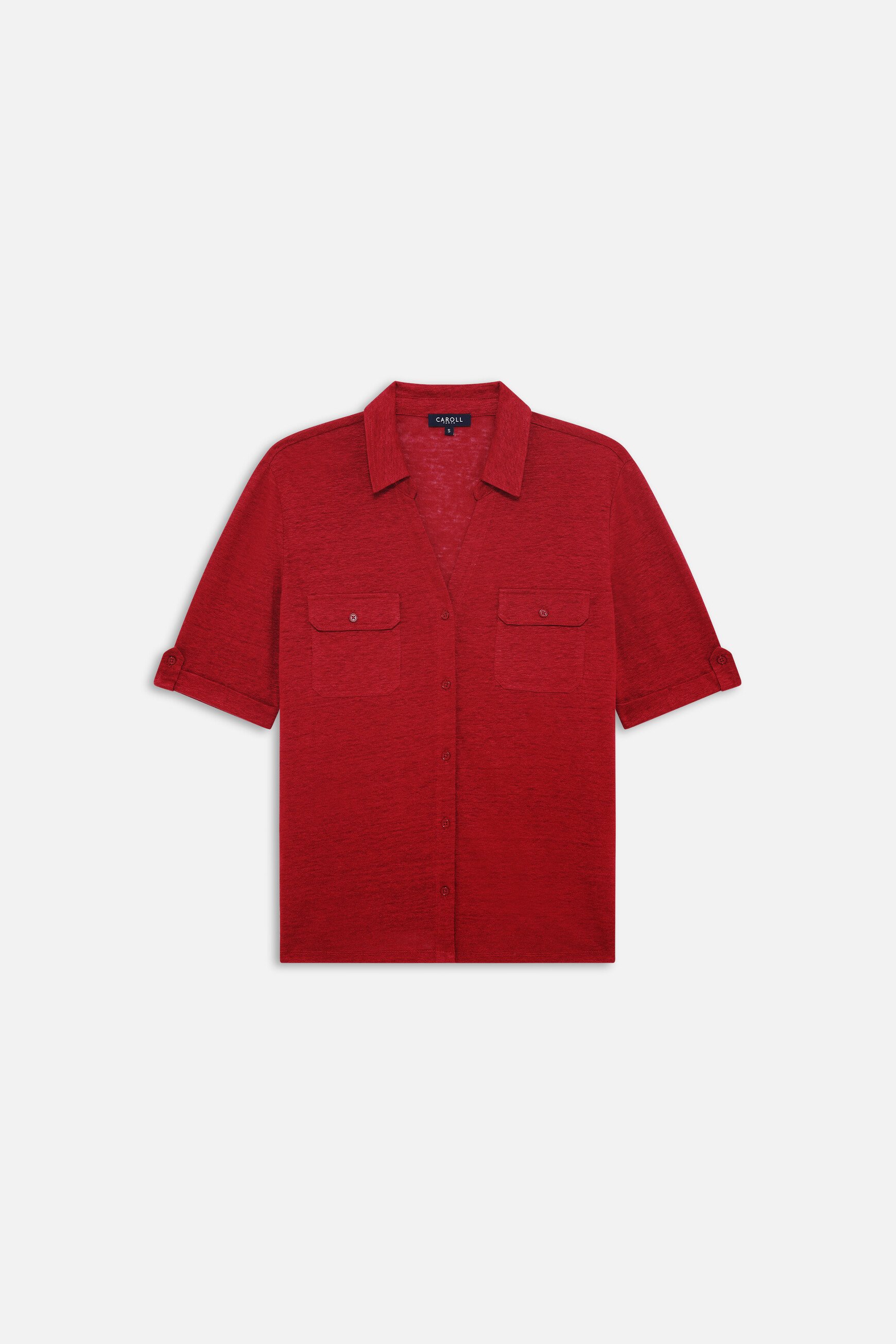 camisa estela 100 lino burdeos mujer Camisa estela 100 % lino burdeos mujer