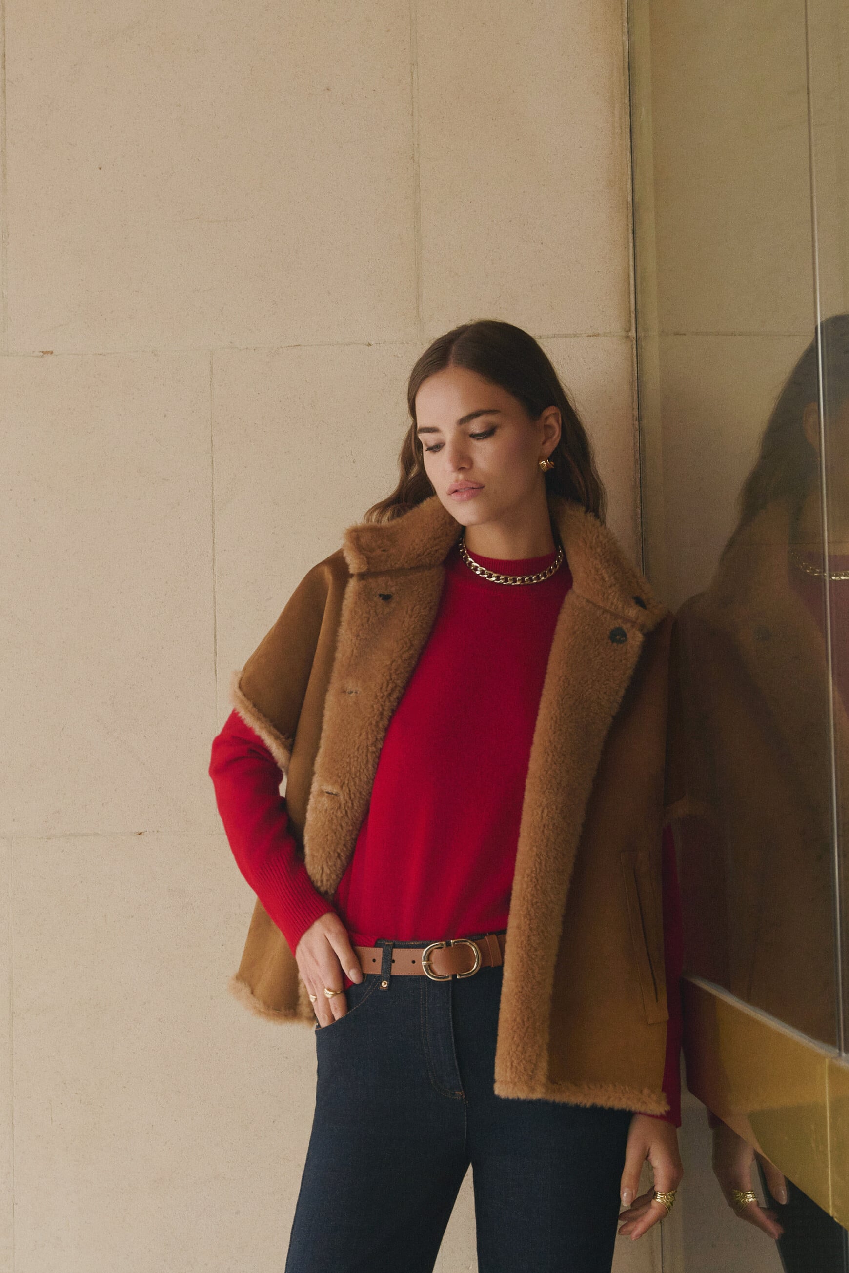 Maglione Mfranklin 100% cashmere rosso donna