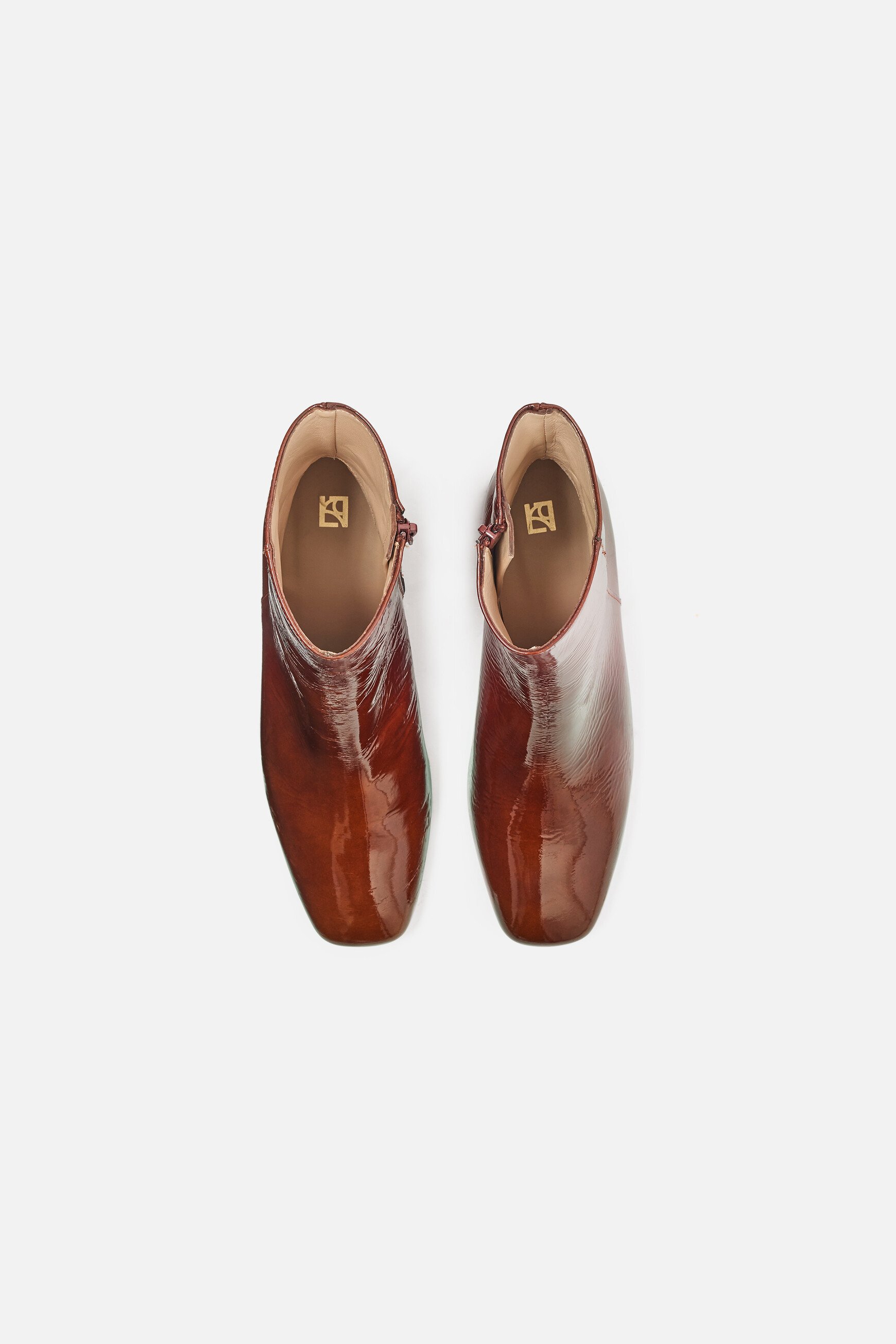 Bottines Athena en cuir naturel marron foncé femme