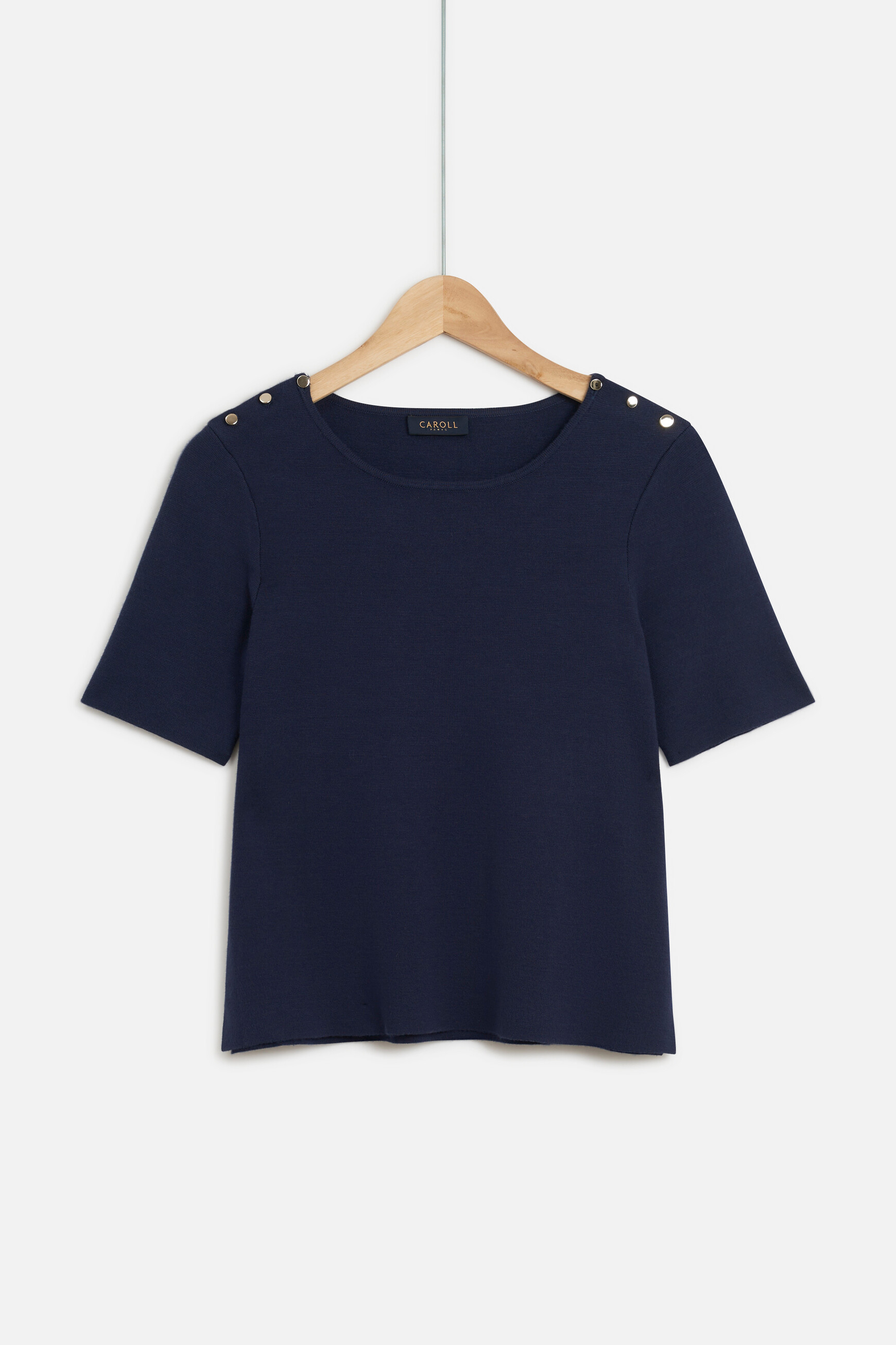 pull manolo à manches courtes bleu marine femme