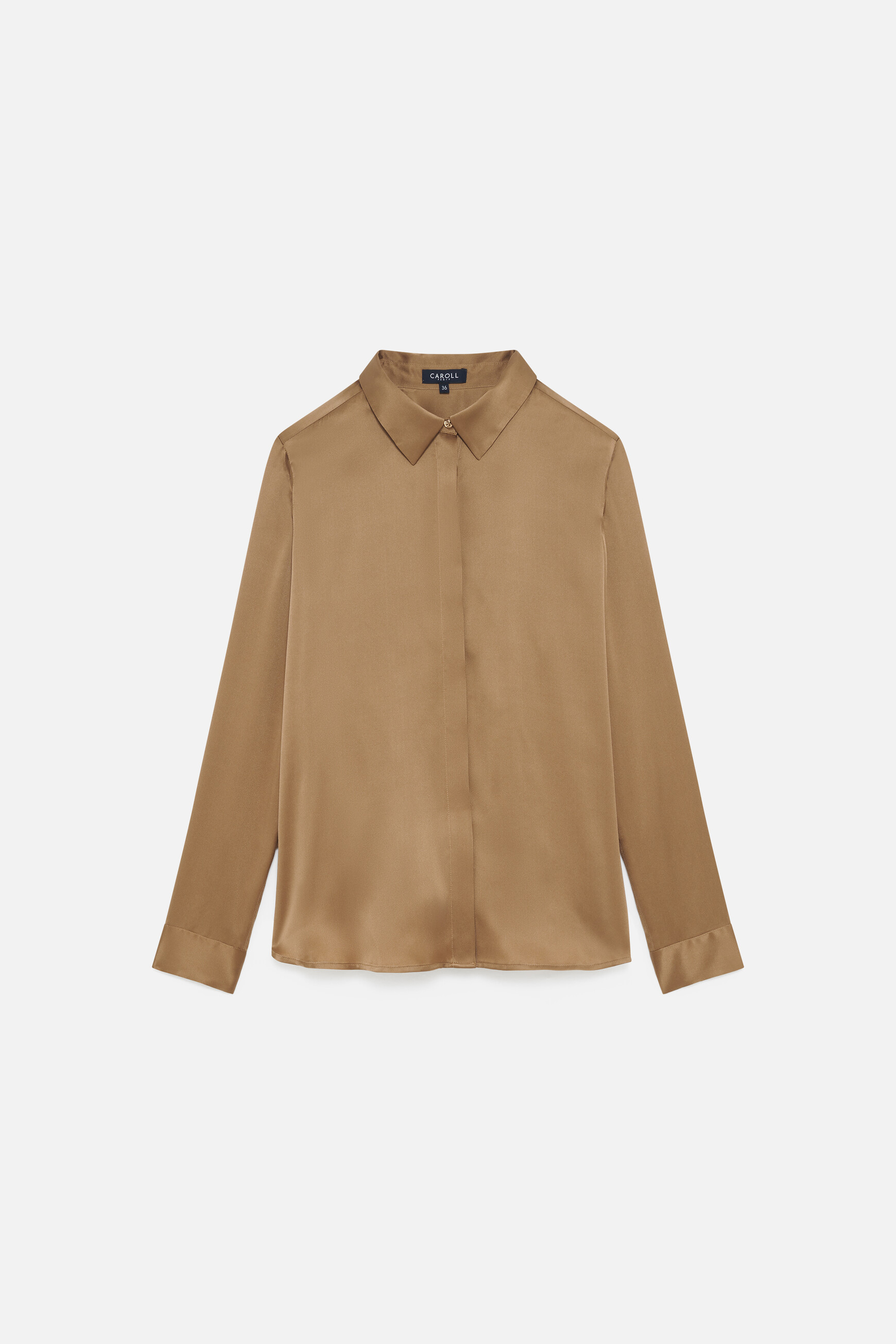 Cjamie1 100% silk shirt taupe woman