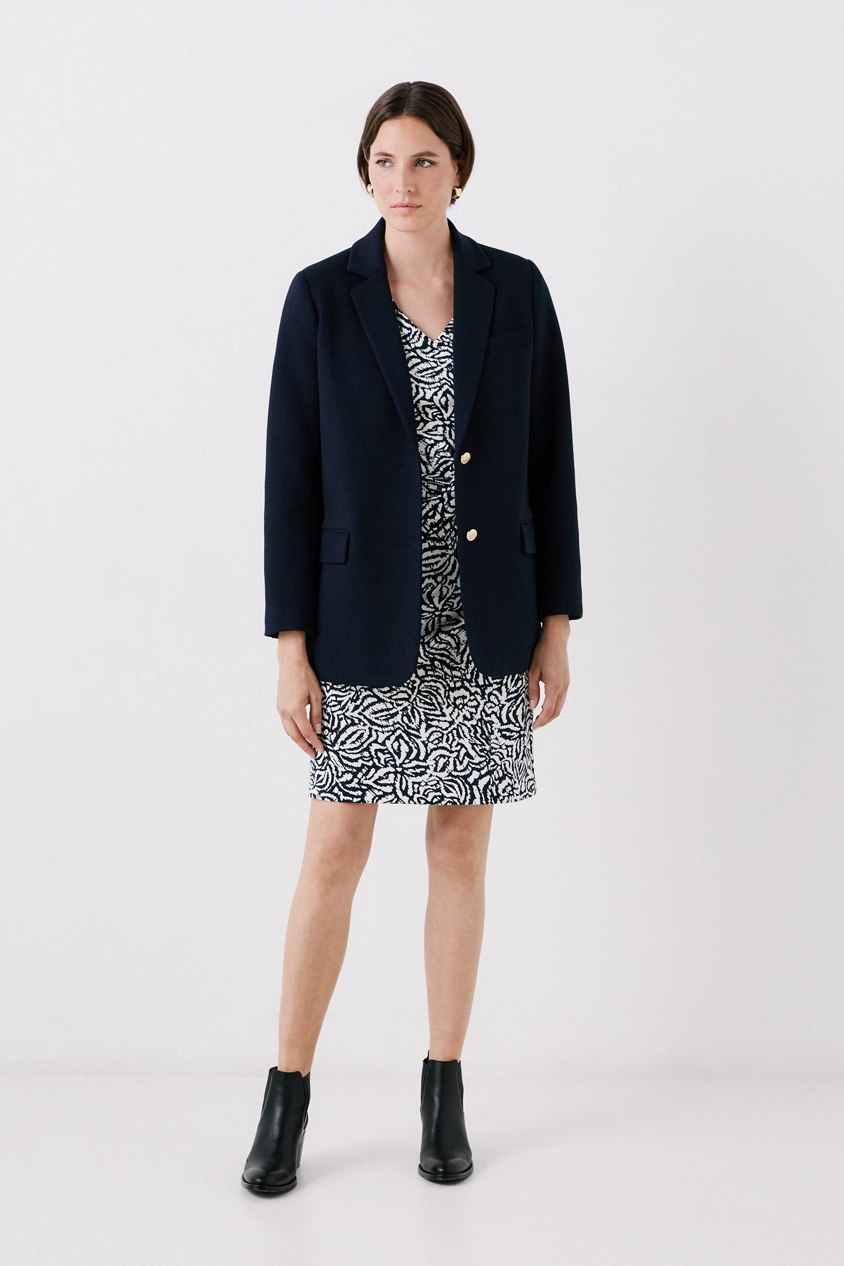 Veste versant bleu marine femme