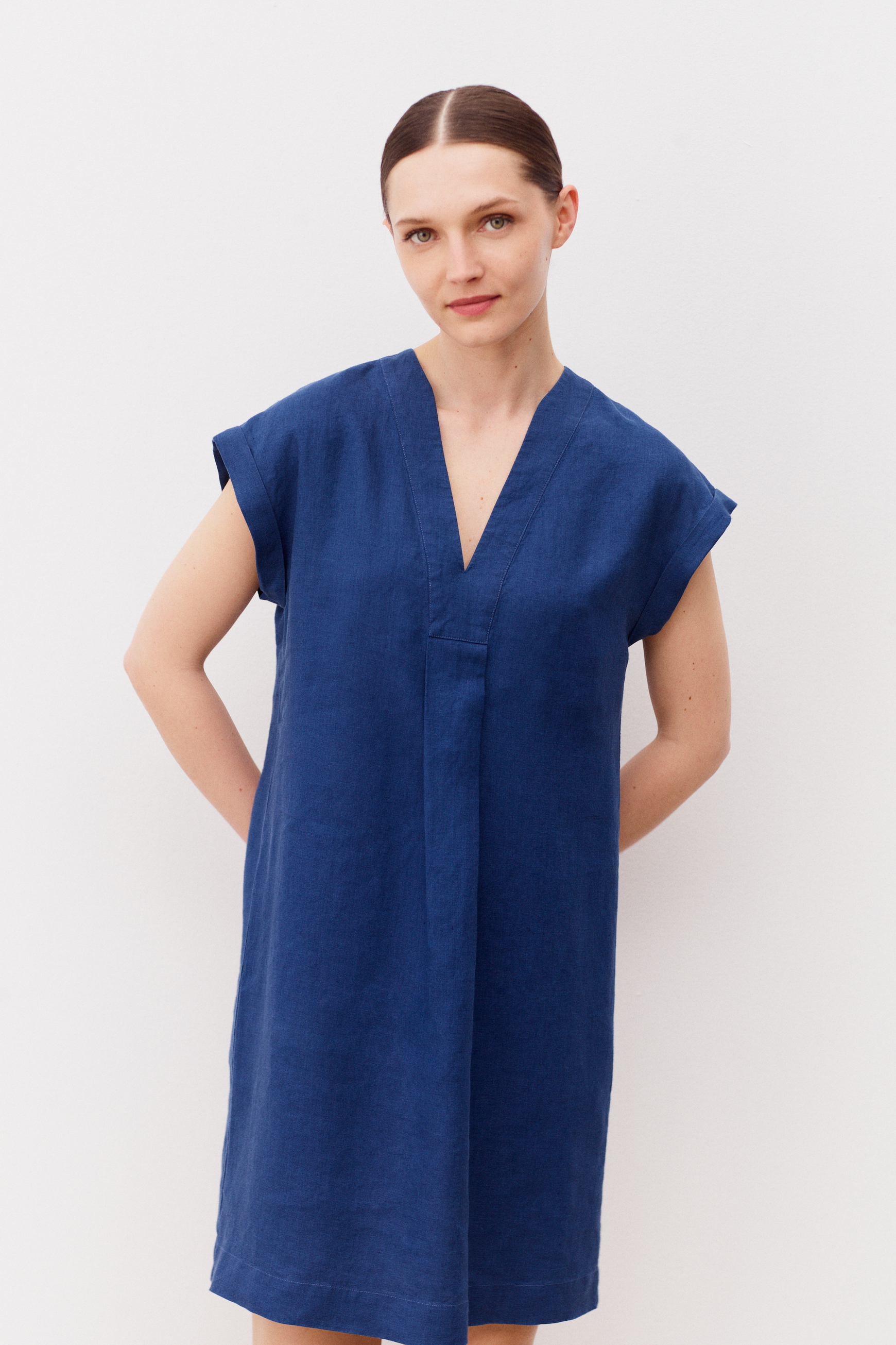 robe mirabelle 100 lin bleu marine femme robe mirabelle 100% lin bleu marine femme