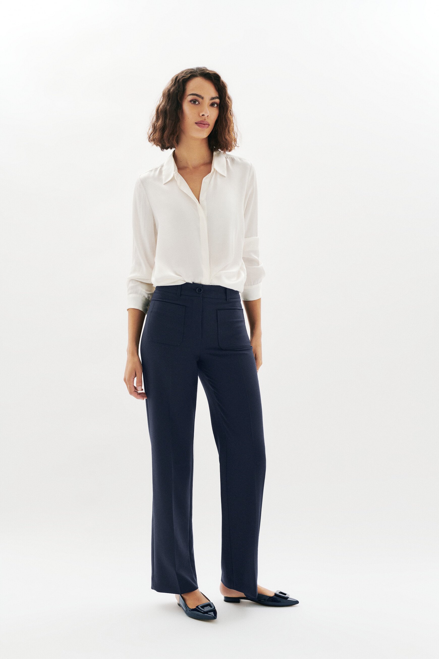 Pantalon Pelleyville bleu marine femme