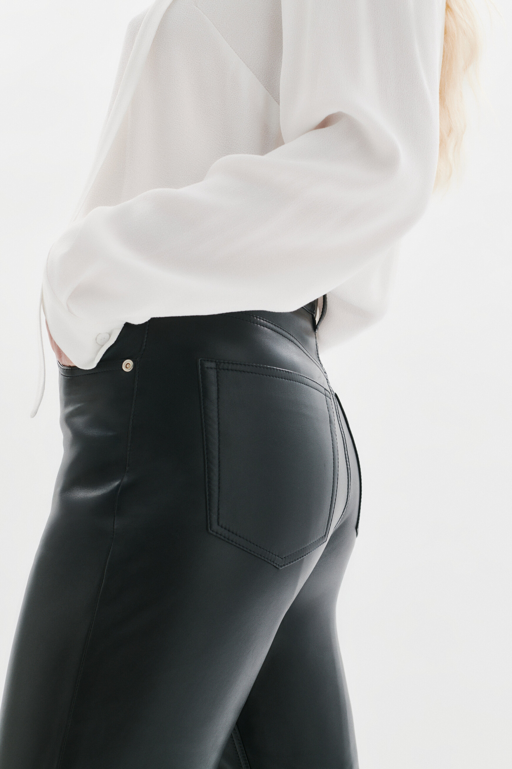 pantalon parmy en cuir noir femme Pantalon Parmy en cuir noir femme